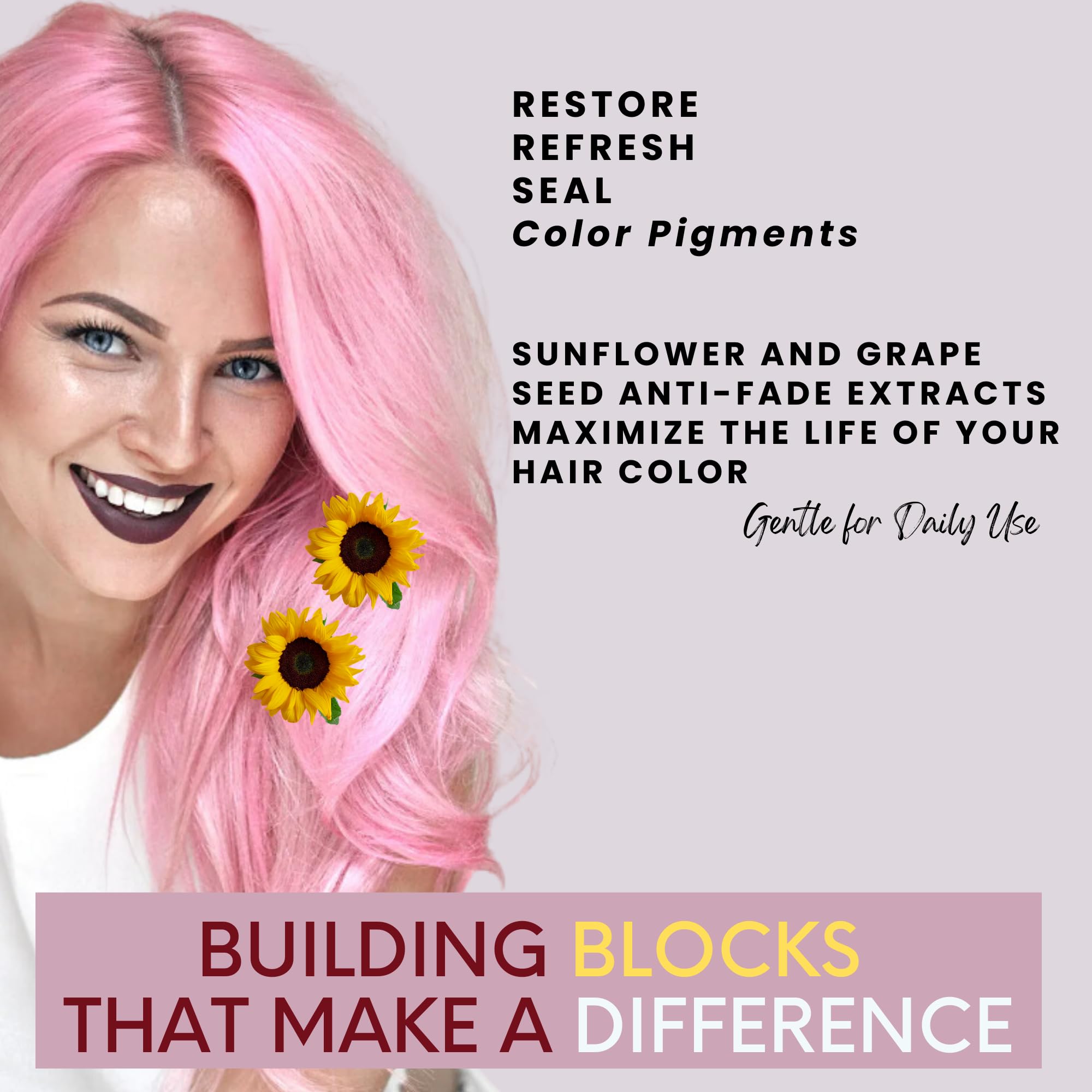 DermOrganic Color Care with Sunflower Anti-Fade Extract - Sulfate-Free SHAMPOO and CONDITIONER 17 fl.oz