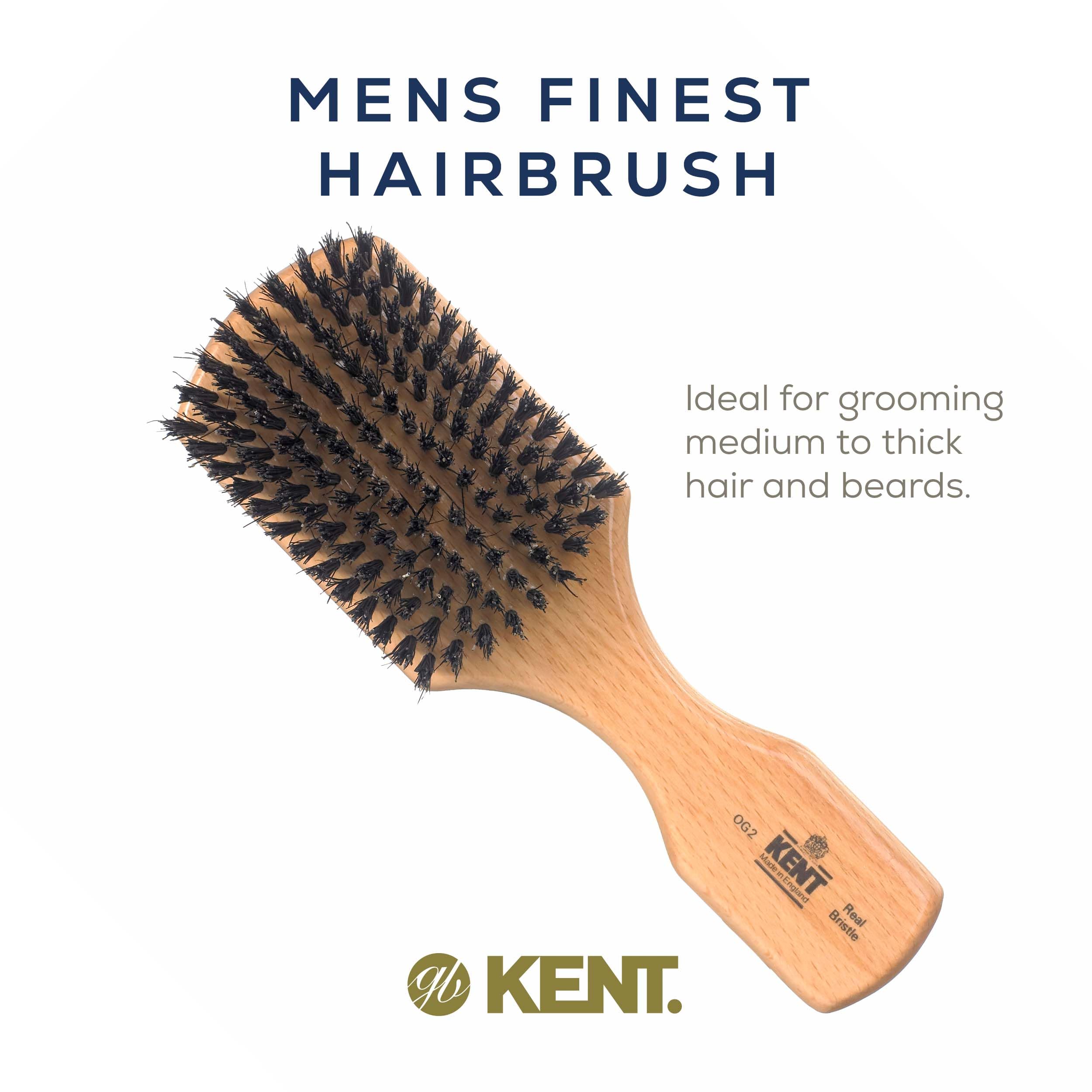Kent Brushes Club Beech Wood Hairbrush, OG2, 6 Ounce
