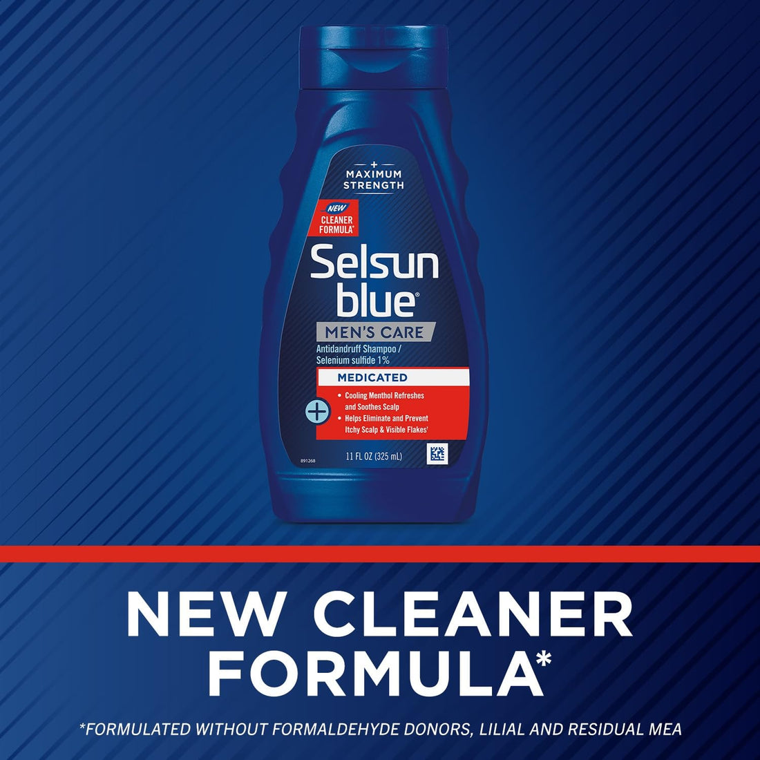 Selsun Blue Men's Care Medicated Antidandruff Shampoo, Maximum Strength Scalp Treatment With Selenium Sulfide, 11 fl. oz.