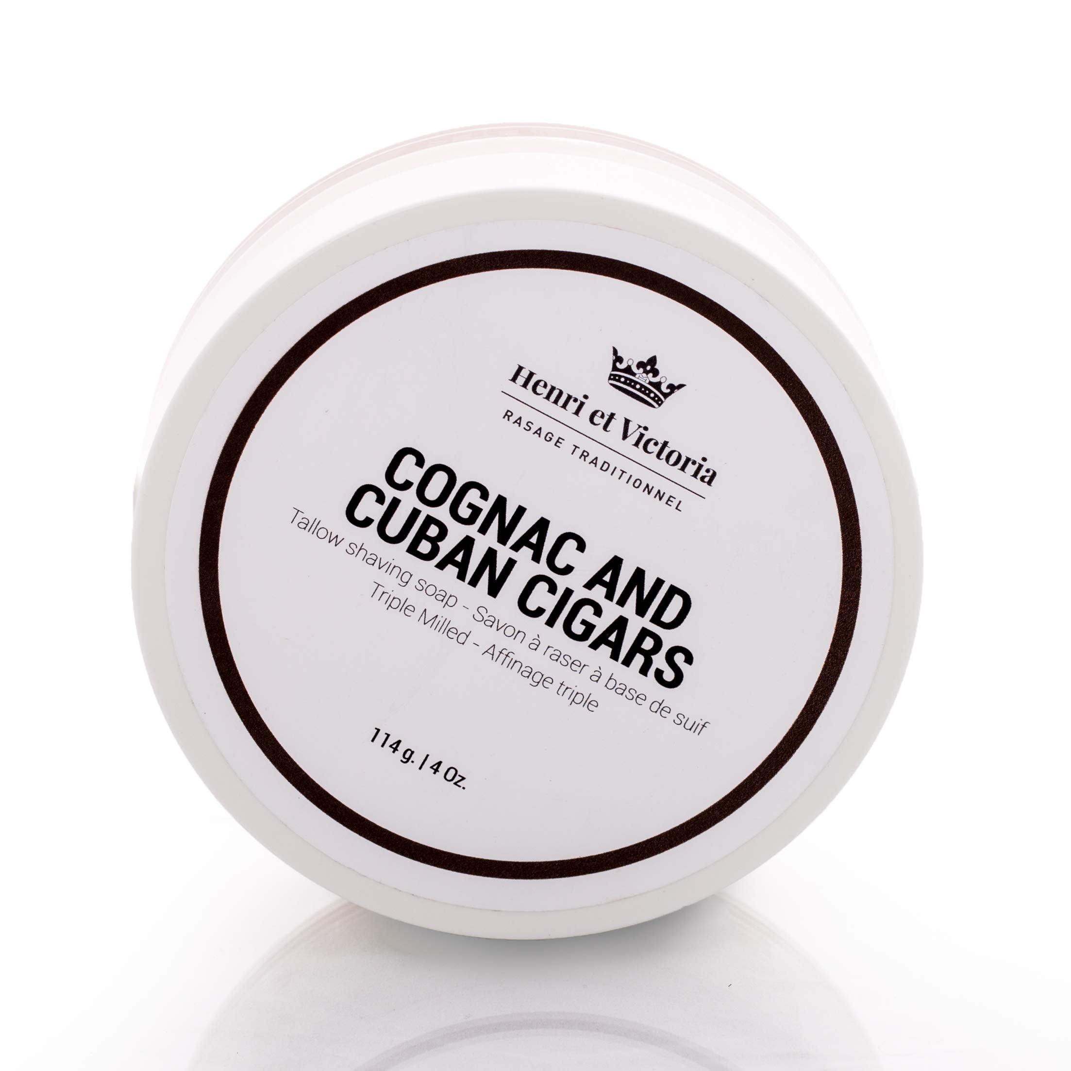 Cognac and Cuban Cigars Tallow Shaving Soap for Men | Henri et Victoria Triple Milled Shaving.