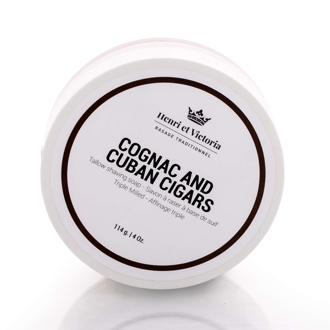Cognac and Cuban Cigars Tallow Shaving Soap for Men | Henri et Victoria Triple Milled Shaving.