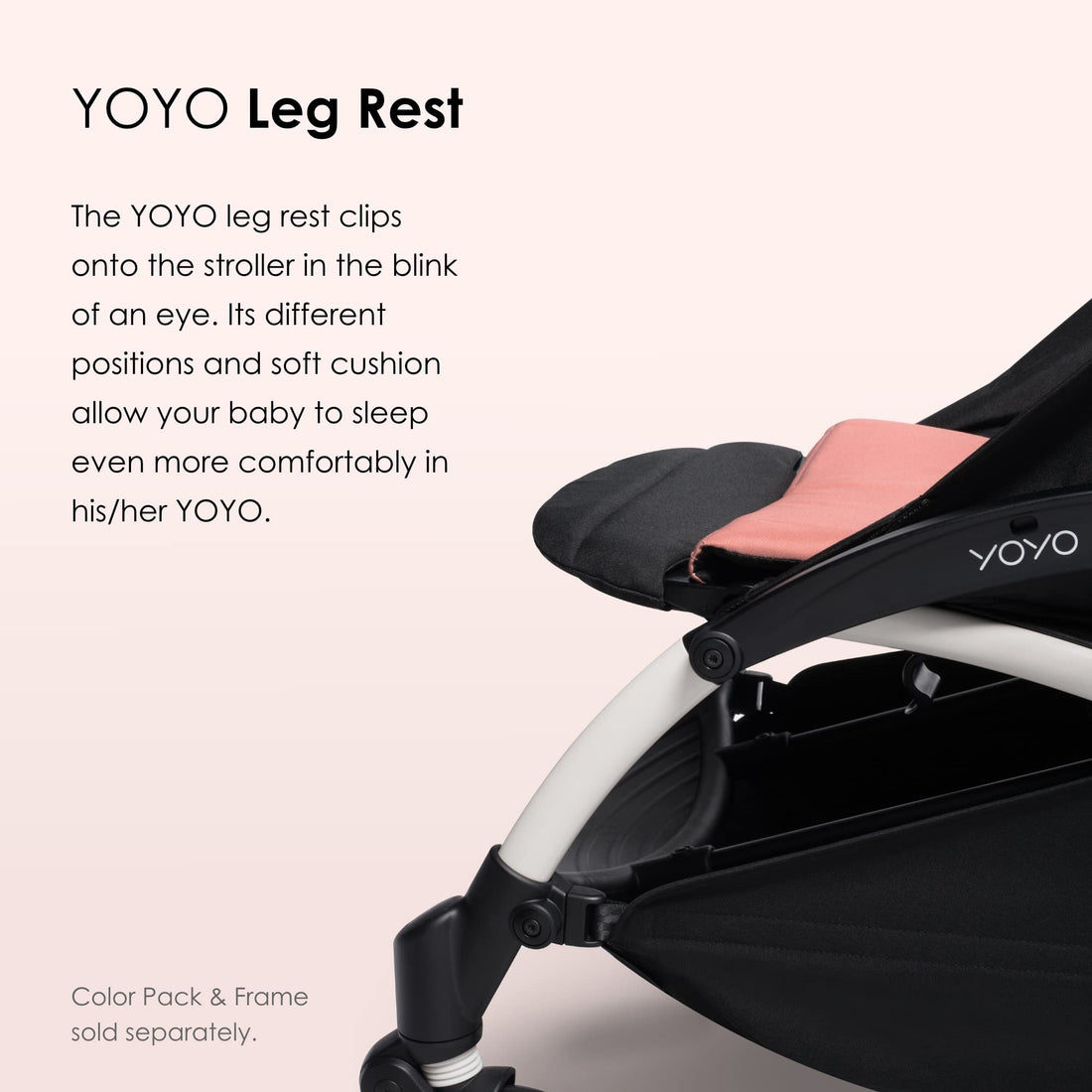 BABYZEN YOYO Leg Rest - Reclined Position & Padded Cover (Included) Provide Additional Comfort in Stroller - Easy to Attach & Clean