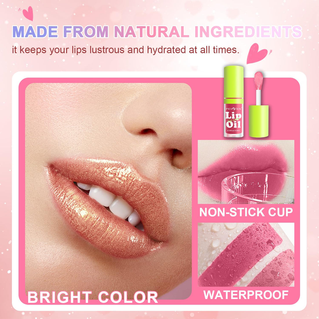 YU KUI LX 6 Colors Lip Gloss Set, Clear Lip Gloss and Glow Lip Oil for Woman, Moisturizing and Hydrating Lip Gloss Pack, Non-sticky Fat Oil Lipgloss