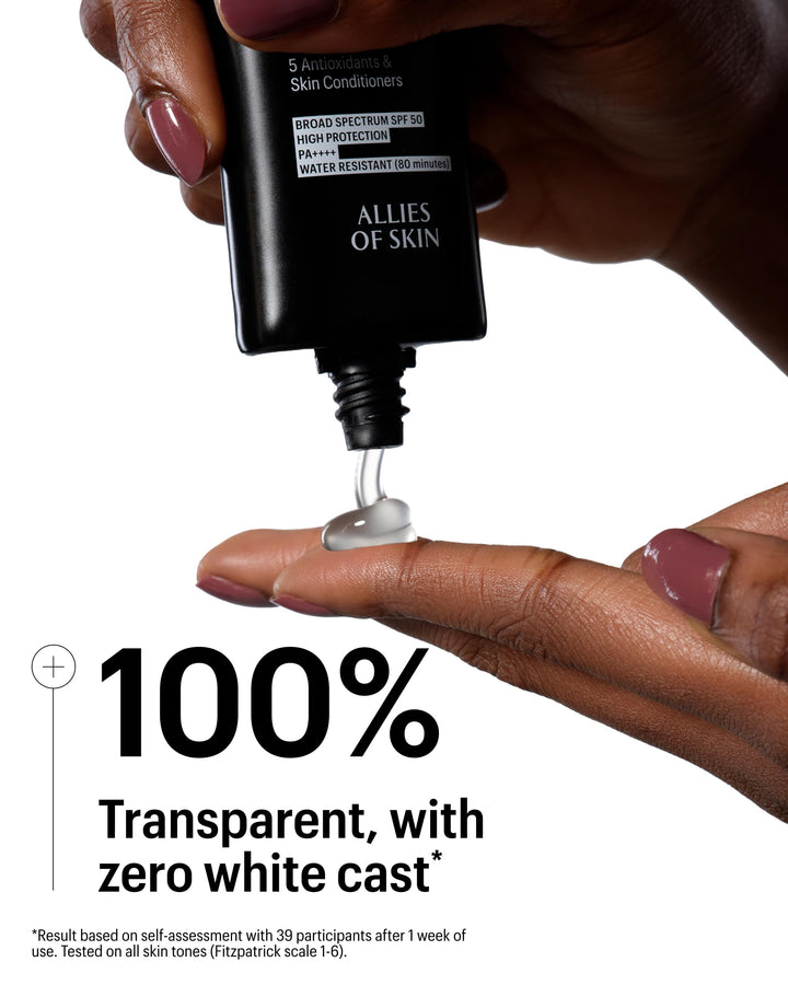 Allies of Skin Daily Face Sunscreen SPF 50, Jumbo | Zero White Cast Lightweight Gel Formula | Dermatologist Tested Under Makeup Primer| Water-Resistant & PA++++ Broad Spectrum UVA/UVB (3 fl oz)