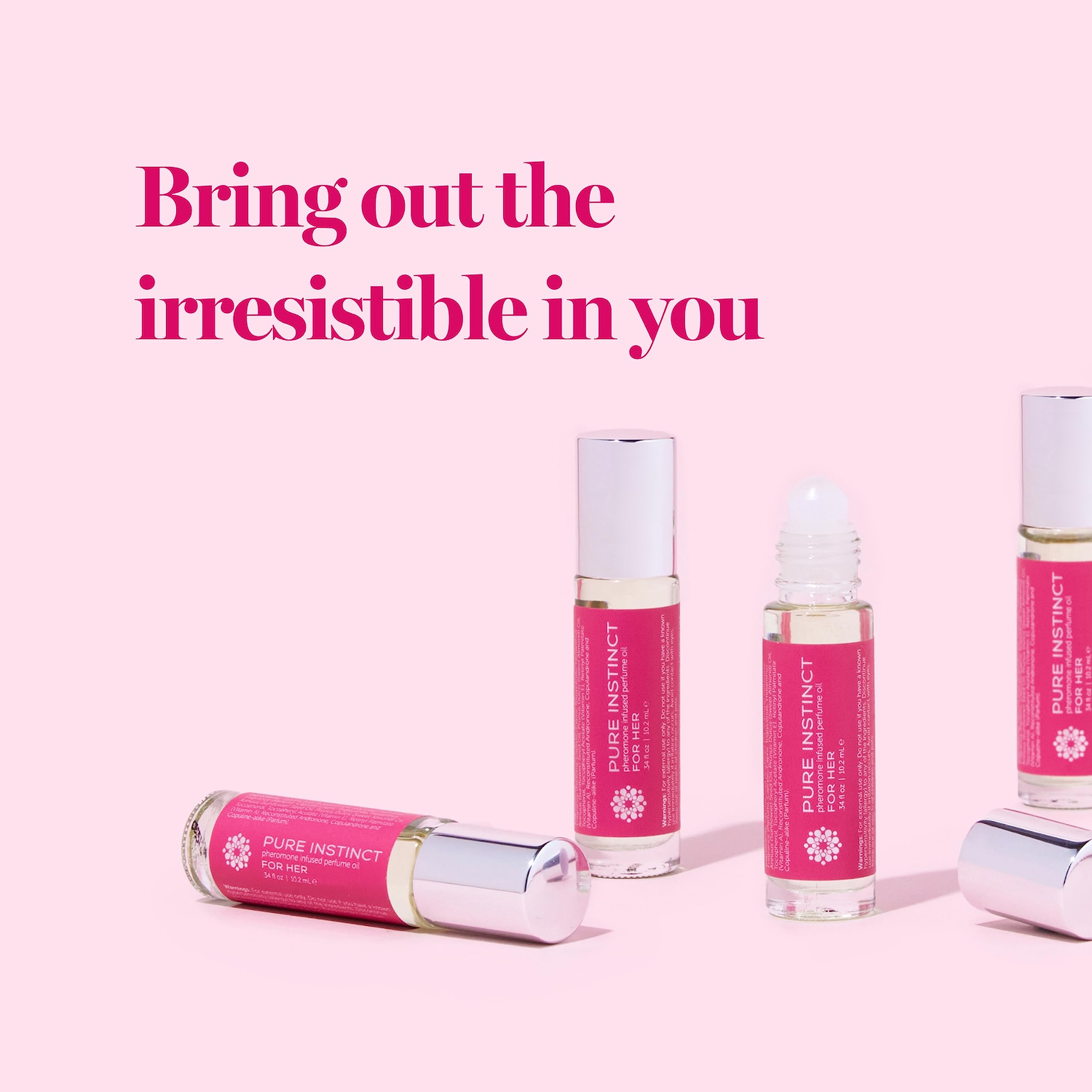 Pure Instinct Roll-On - The Original Pheromone Infused Essential Oil Perfume Cologne - TSA Ready (For Her - Women)