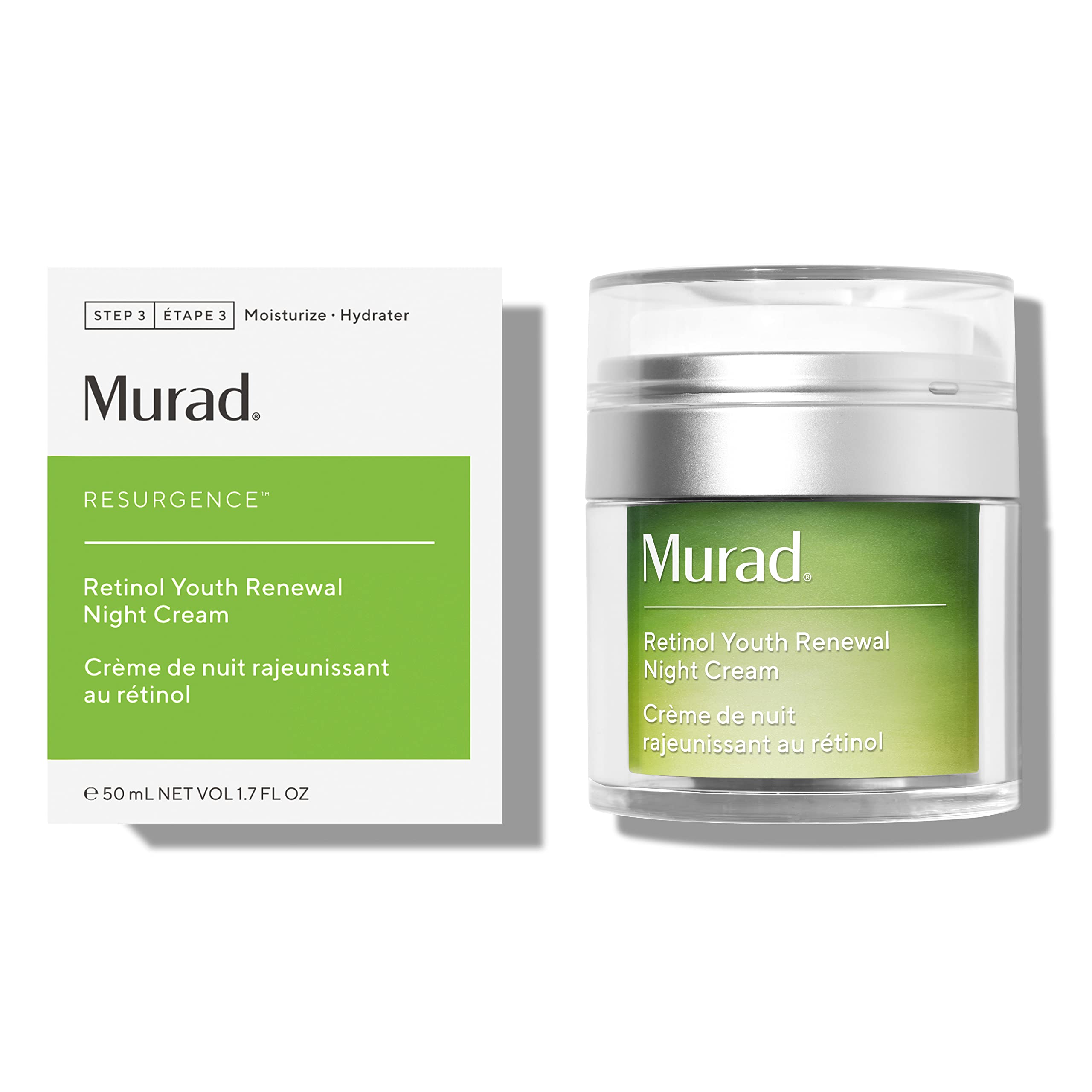 Murad Resurgence Retinol Youth Renewal Night Cream – Anti-Aging Retinol Moisturizer for Wrinkles and Fine Lines – Hydrating, Firming, and Smoothing Skincare Treatment, 1.7 Fl Oz