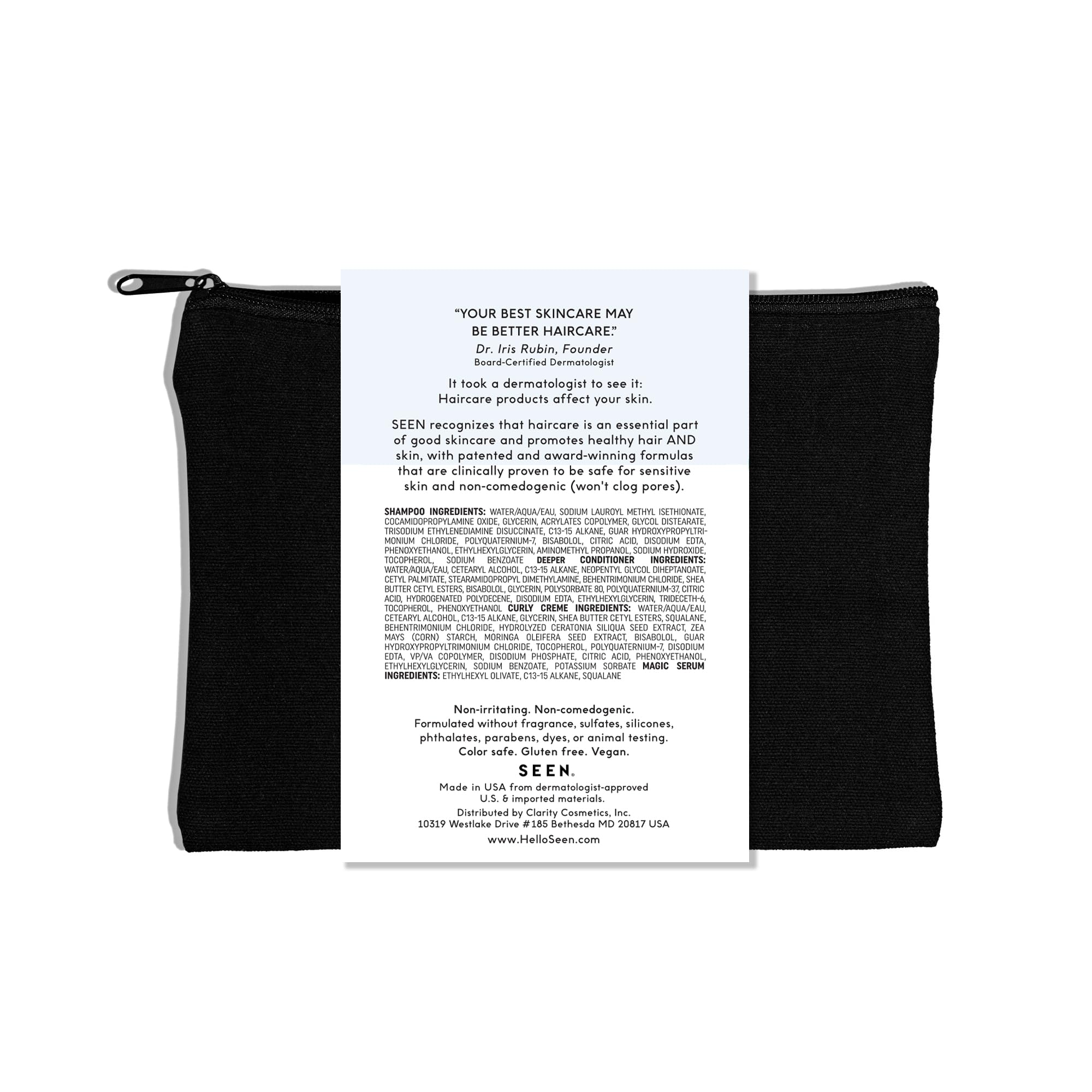 SEEN Curly On The Go Kit, Fragrance Free - Non-Comedogenic & Safe for Sensitive Skin - Sulfate-Free, Curl-Defining Styling Hair Bundle - Anti Frizz - Heat Protectant