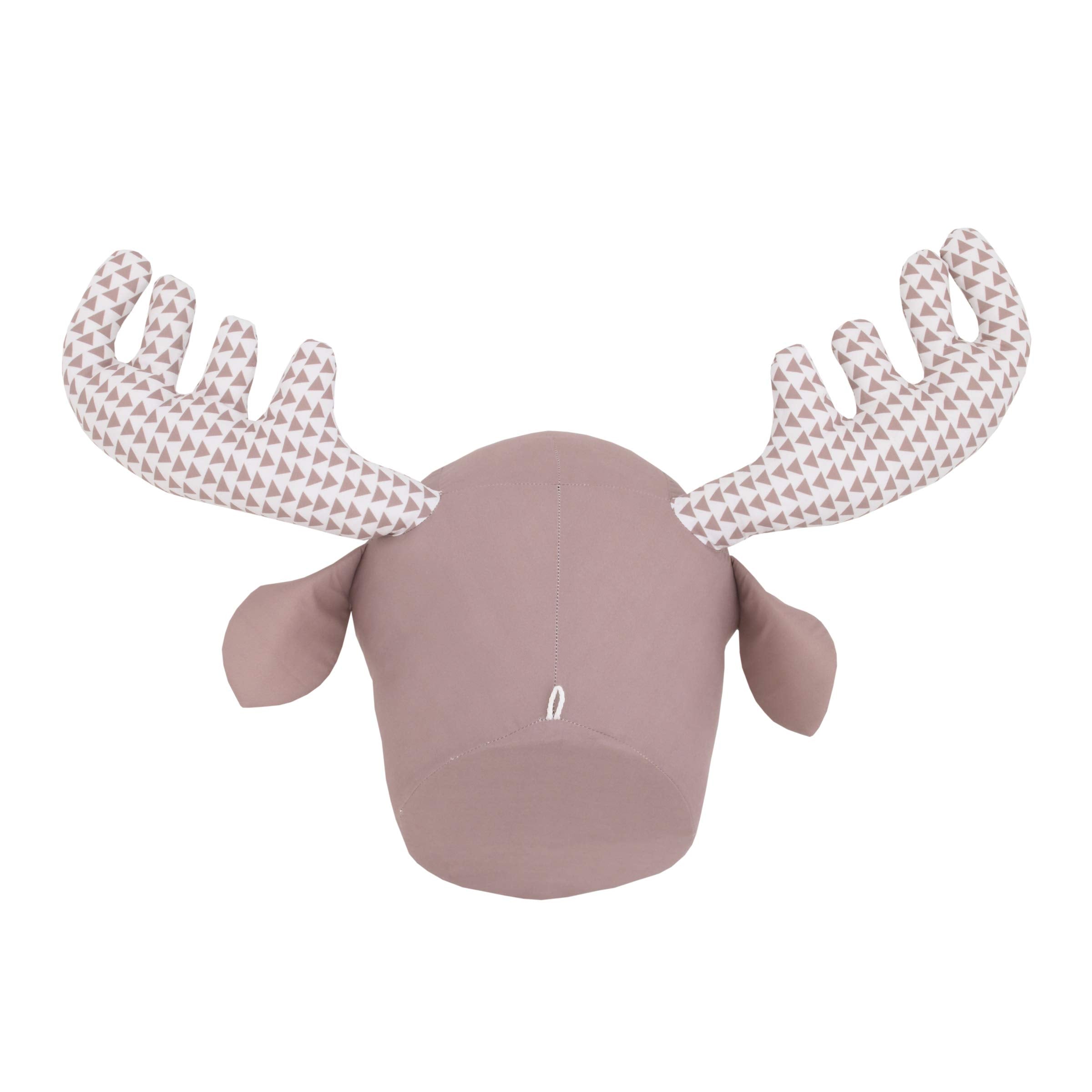 NoJo Brown and White Moose Plush Head Wall Décor