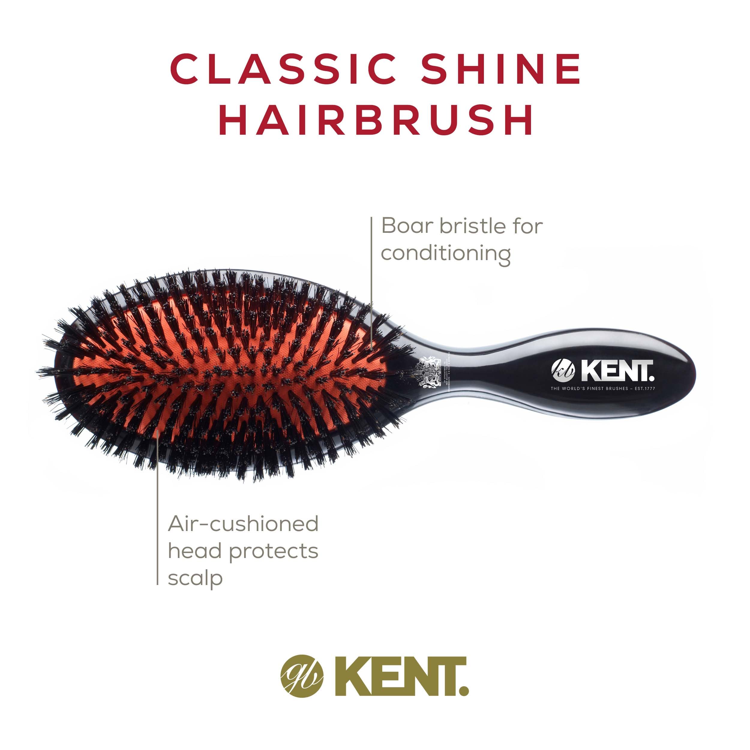 Kent Midnight Ruby Finish Pure Brislte Handbag Brush, Black
