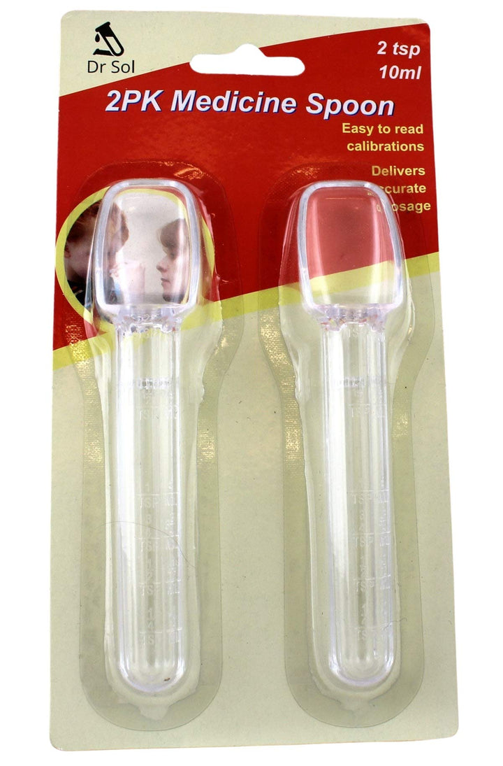 Dependable Industries 2 TSP (10ml) Calibrated Medicine Spoon Set 2 Pack BPA Free Easy to Read Calibrations Children Adults Seniors
