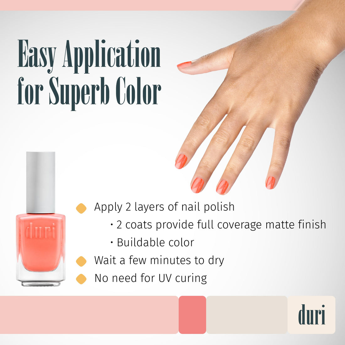 duri Nail Polish, 154N, Bewitched, Neon Orange Shade, Matte Finish, .5 fl.oz.