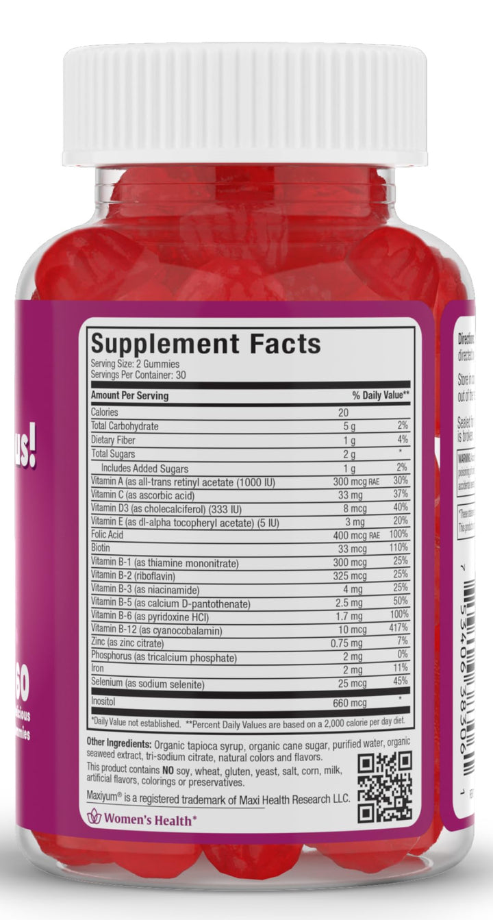 Organic Prenatal Gummies for Women - The Sweet Way to Nurture Your Tomorrow - Kosher Cherry Flavored Pre Natal Gummy - Prenatal Vitamins for Women with Folic Acid and Iron for Fetal Development, 60