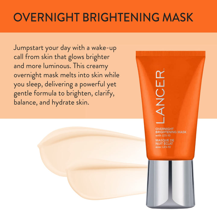 Lancer Skincare Radiance Awakening Mask with LES-10, 1.7 FL OZ, Velvety Rich Mask Melts into the Skin Overnight and Delivers Powerful Complexes