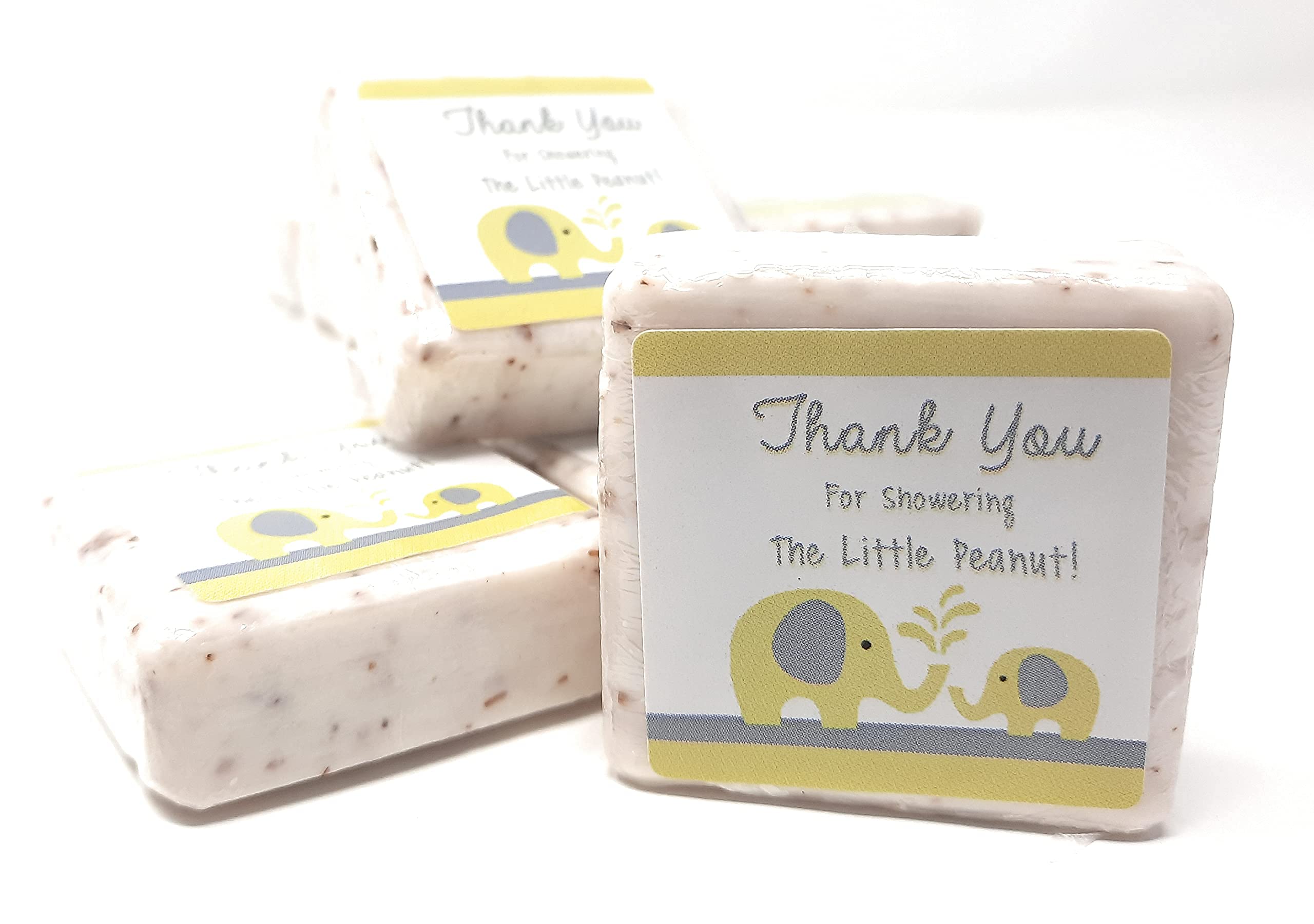 Botanical Bars 12 Yellow and Grey Elephant Thank You Soap Favors - 1.5oz Soap Favors - Gender Neutral Baby Shower Favors - Elephant Baby Shower Favors