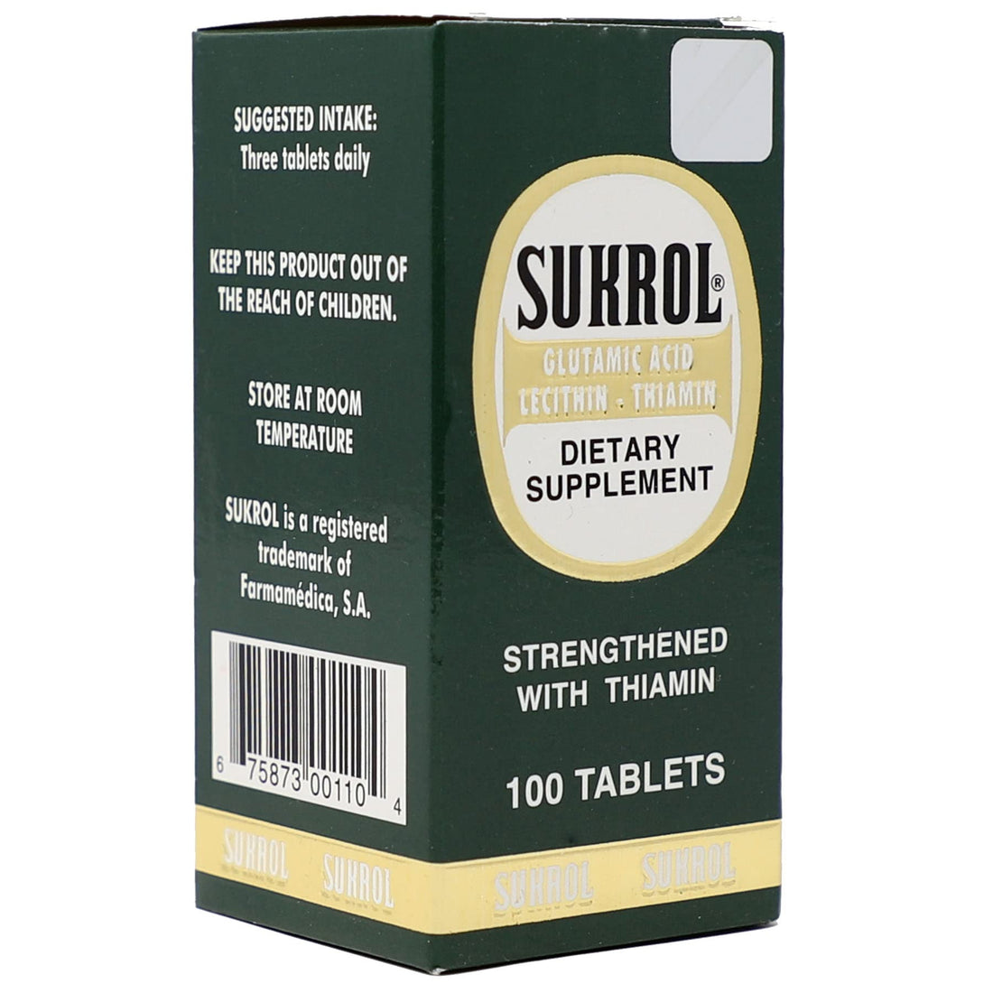 SUKROL, Vitamin, Improve Healthy Brain Function, 100 Tablets, Bottle