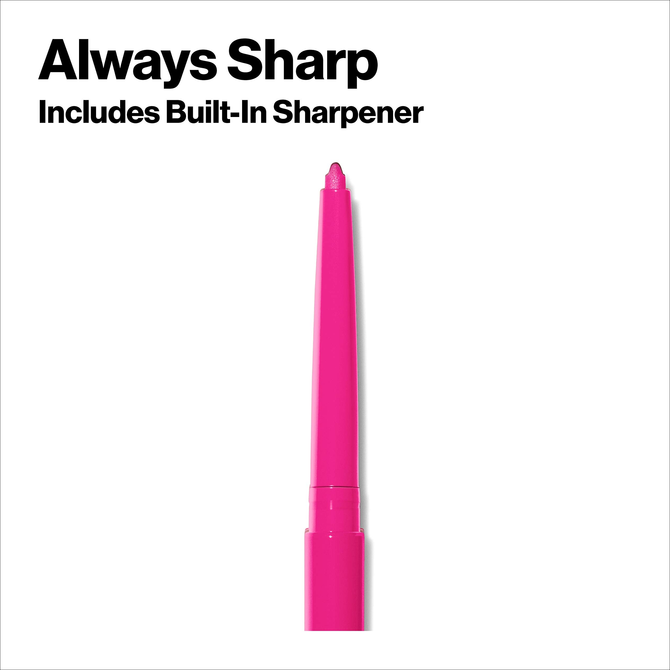 Revlon Lip Liner, Colorstay Lip Makeup with Built-in-Sharpener, Longwear Rich Lip Colors, Smooth Application, 677 Fuchsia, 0.01 oz