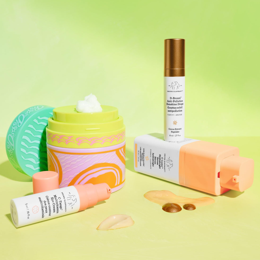 Drunk Elephant Daytime Exhibit - Protini Polypeptide Cream (50ml/1.69 fl oz), D-Bronzi (8ml/.27 fl oz), C-Luma Hydrabright Serum (15ml/.50oz), C-Tango Eye Cream (5ml/.16 fl oz) - Holiday Gift Set