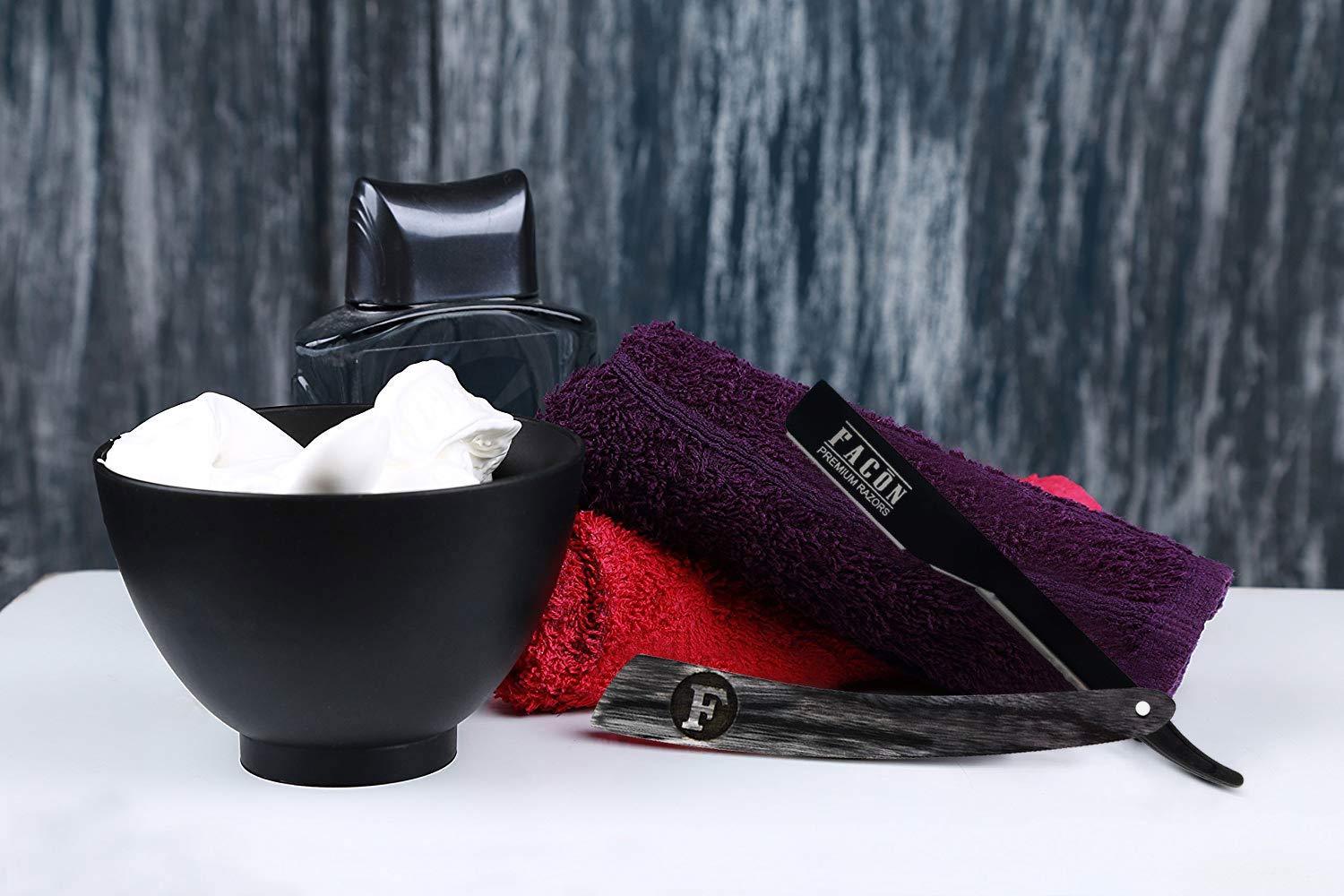 #1 Seller - Facn Professional Straight Edge Barber Razor/Rasoirs/Rasoi - Salon Quality Cut Throat Shavette - Japanese Stainless Steel - NEW 2017 Model Limited Edition - Includes 5 DE Razor Blades.