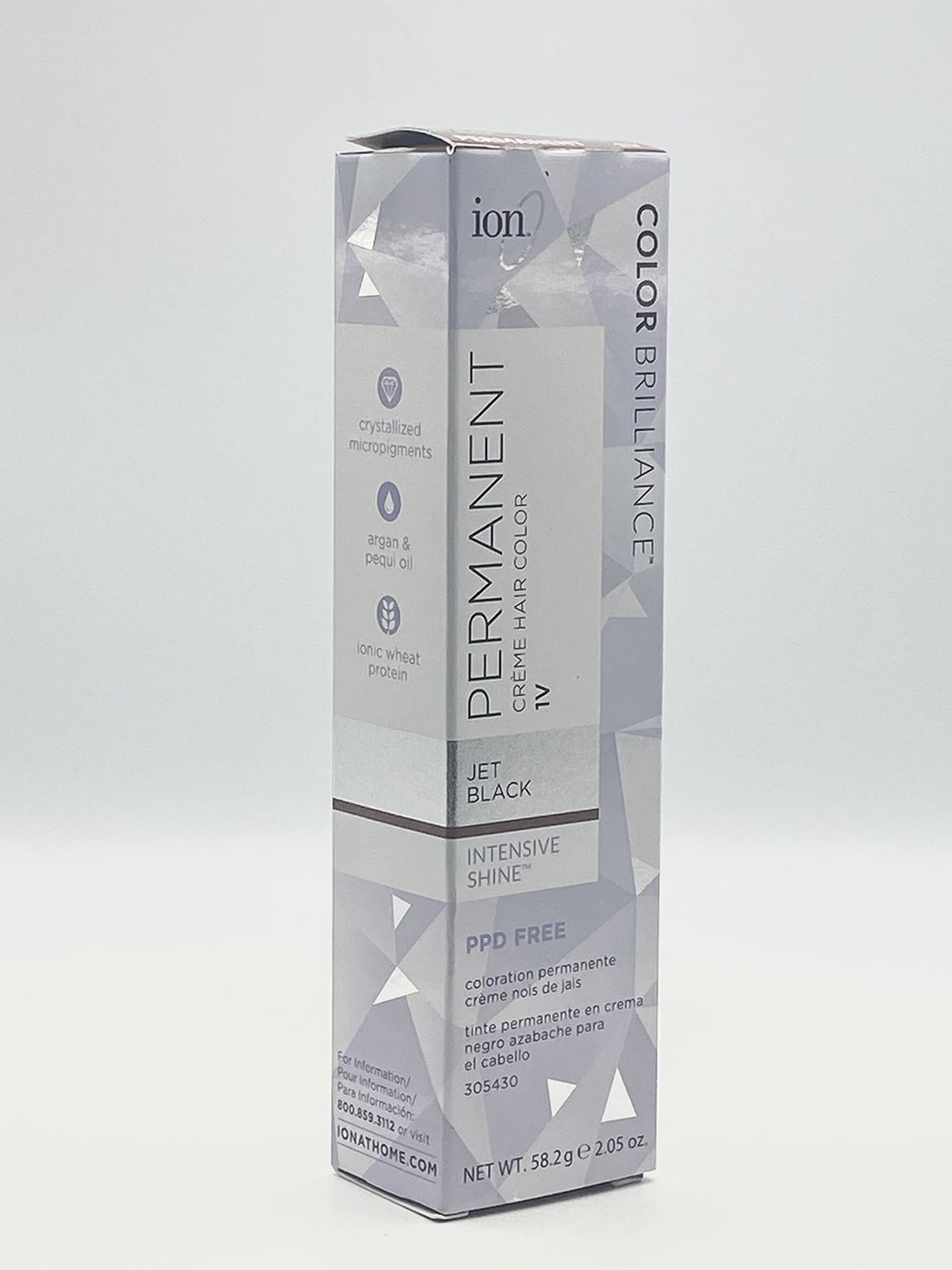 1V Jet Black Permanent Creme Hair Color by Ion