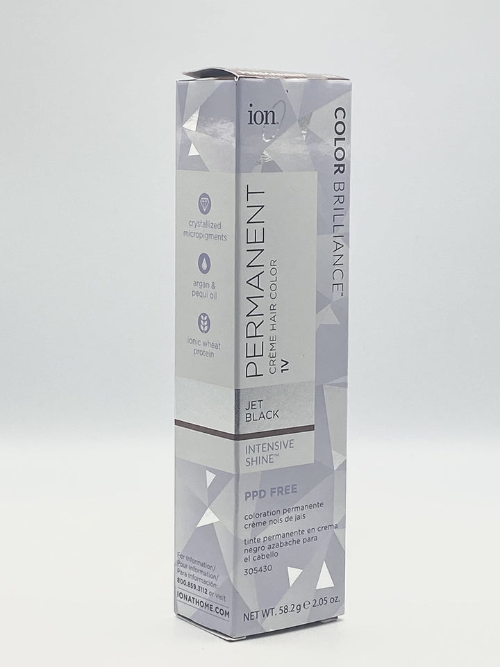 1V Jet Black Permanent Creme Hair Color by Ion
