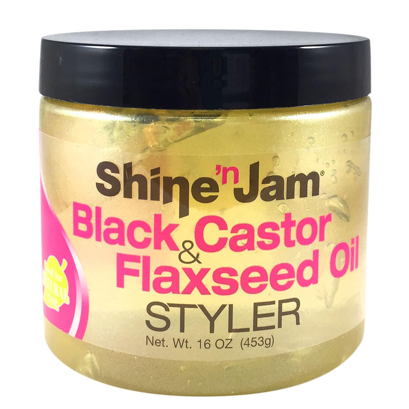 Shine N Jam Black Castor & Flaxseed Oil Styler Gel 16oz