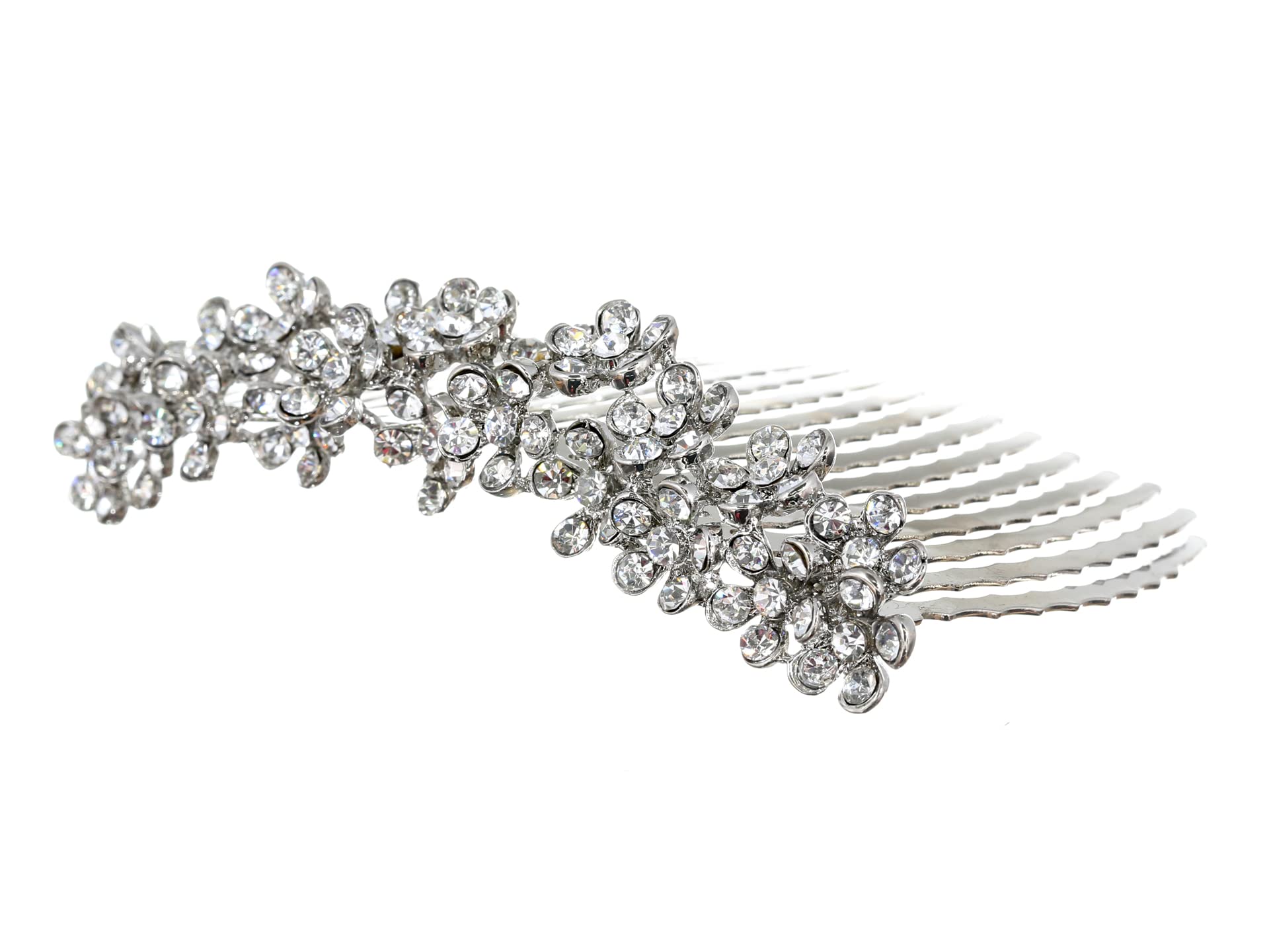 Bridal Flower Rhinestones Crystal Prom Wedding Tiara Hair Comb T812