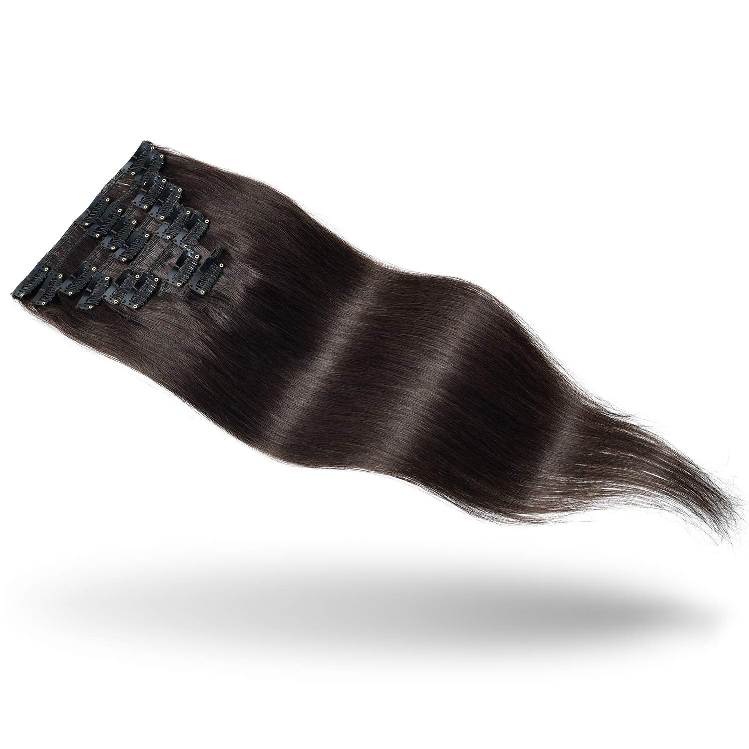 ROSEBUD Clip in Hair Extensions REMY Human Hair 8Pcs 18 Clips 70g/Set 18 Inch