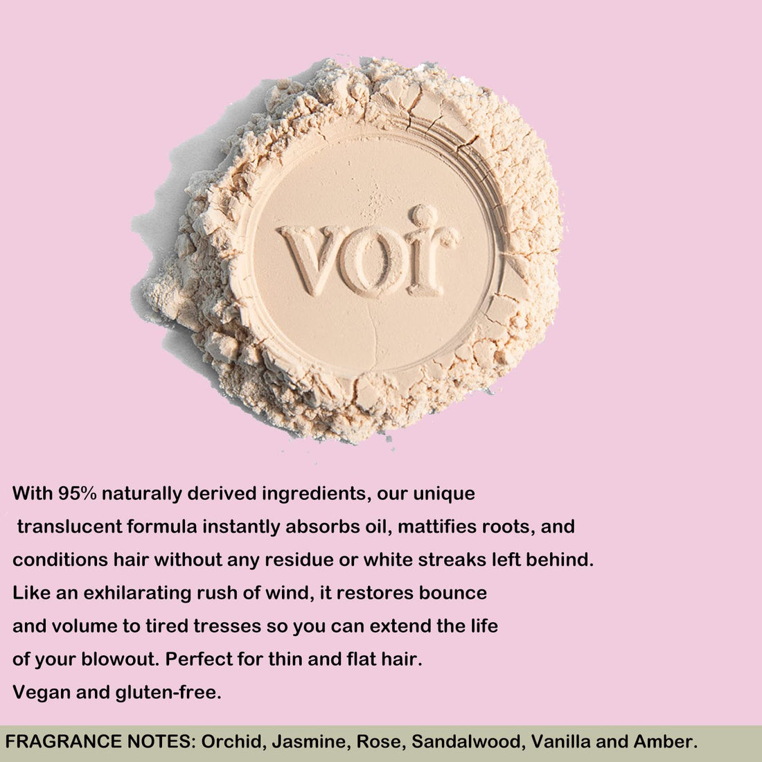 Dry Shampoo and Conditioner by Voir Haircare Invisible Powder Spray - She's Like the Wind, 1.4 Oz