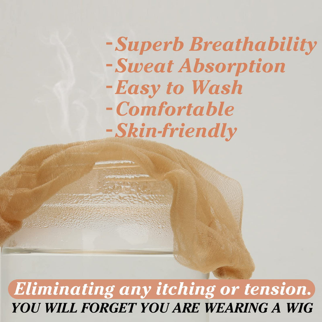 BEEOS Skinlike Real HD Wig Cap for Women, 24 Pieces Ultra-thin Invisible Brown Sheer Caps for Lace Front Wig Stretchy Stocking Wig Caps Wholesale