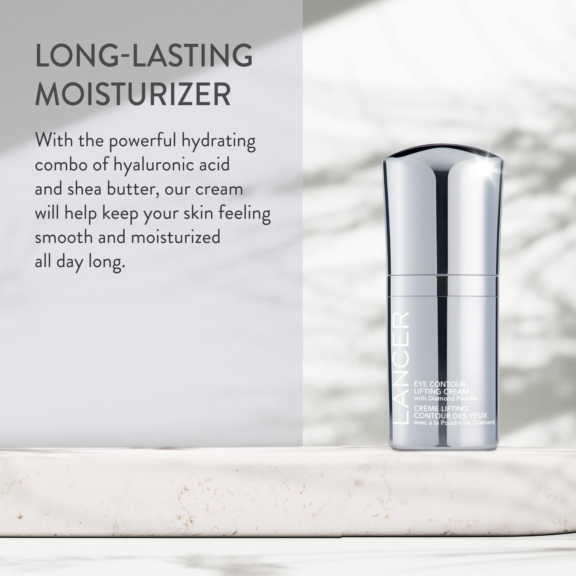 Eye Contour Lifting Cream with Diamond Powder, 0.5 FL OZ, Dr. Lancer Dermatology Skincare, Multi-Dimensional Complete Pro-Youth Complex, Improves Appearance of Fine Lines and Wrinkles, For Daily Use