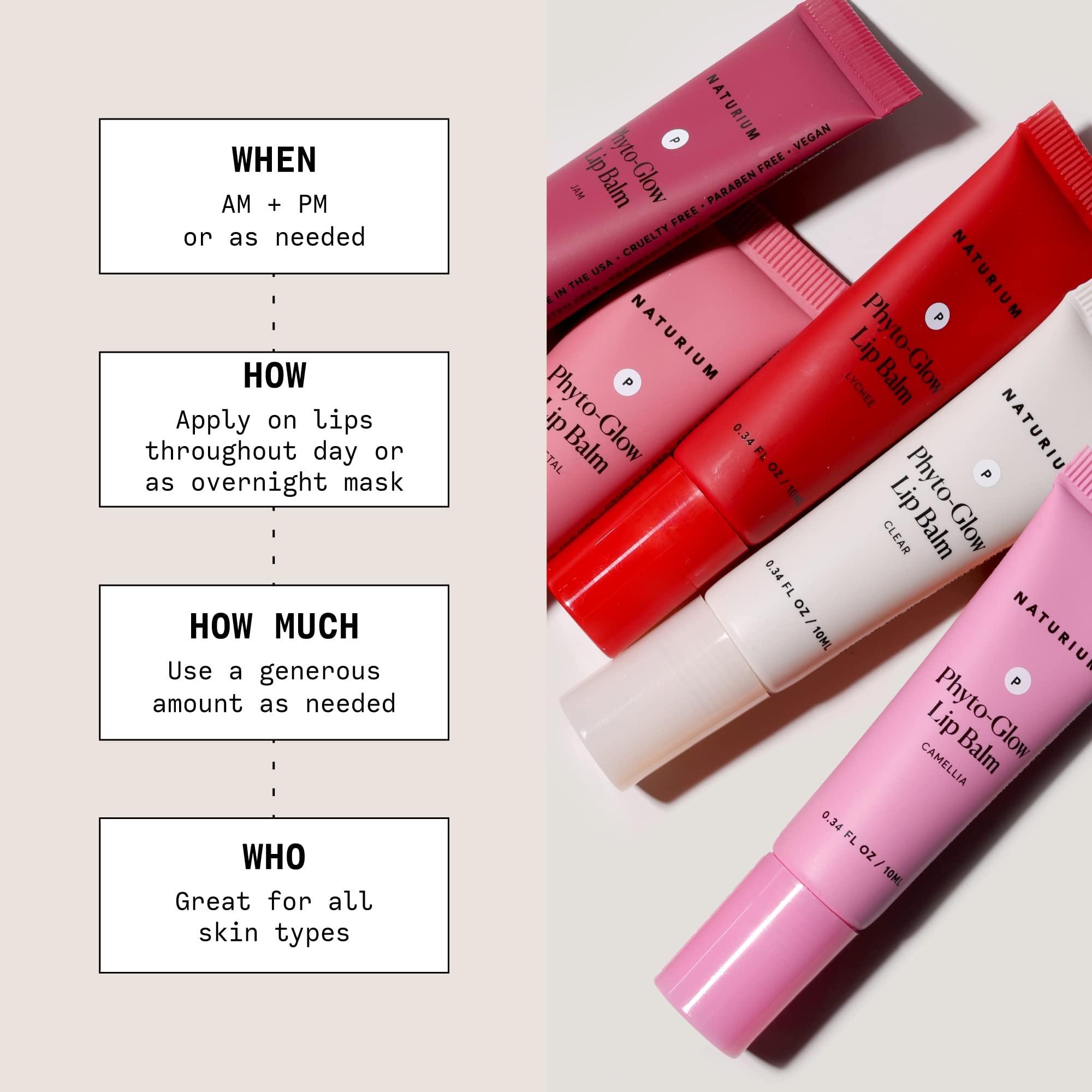 Naturium Phyto-Glow Lip Balm, Hydrating Lip Care with a Glossy Finish, 0.34 oz (Jam) (NATR-10068), 1.0 Count
