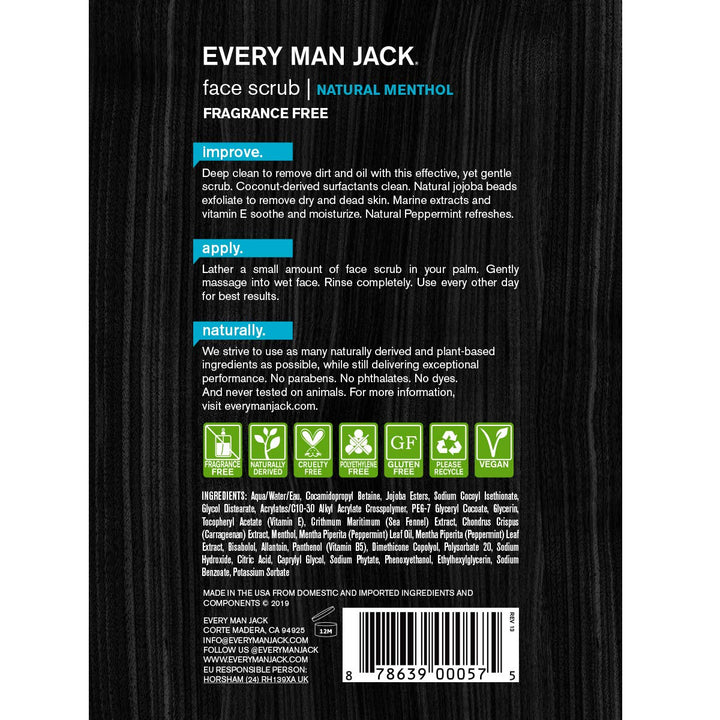 Every Man Jack Face Scrub, Signature Mint, 5 Fluid Ounce