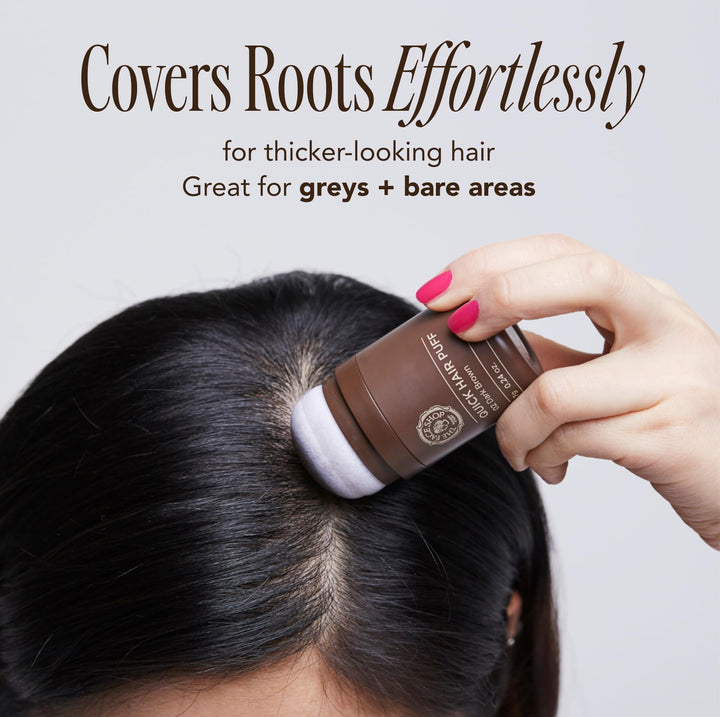 The Face Shop Quick Hair Puff - Dark Brown - Root Touch Up Hair Color, Hairline Powder Conceals Hair Loss, Hair Toppers for Women & Men - Hair Fibers for Thinning Hair, Root Cover Up, Gray Concealer