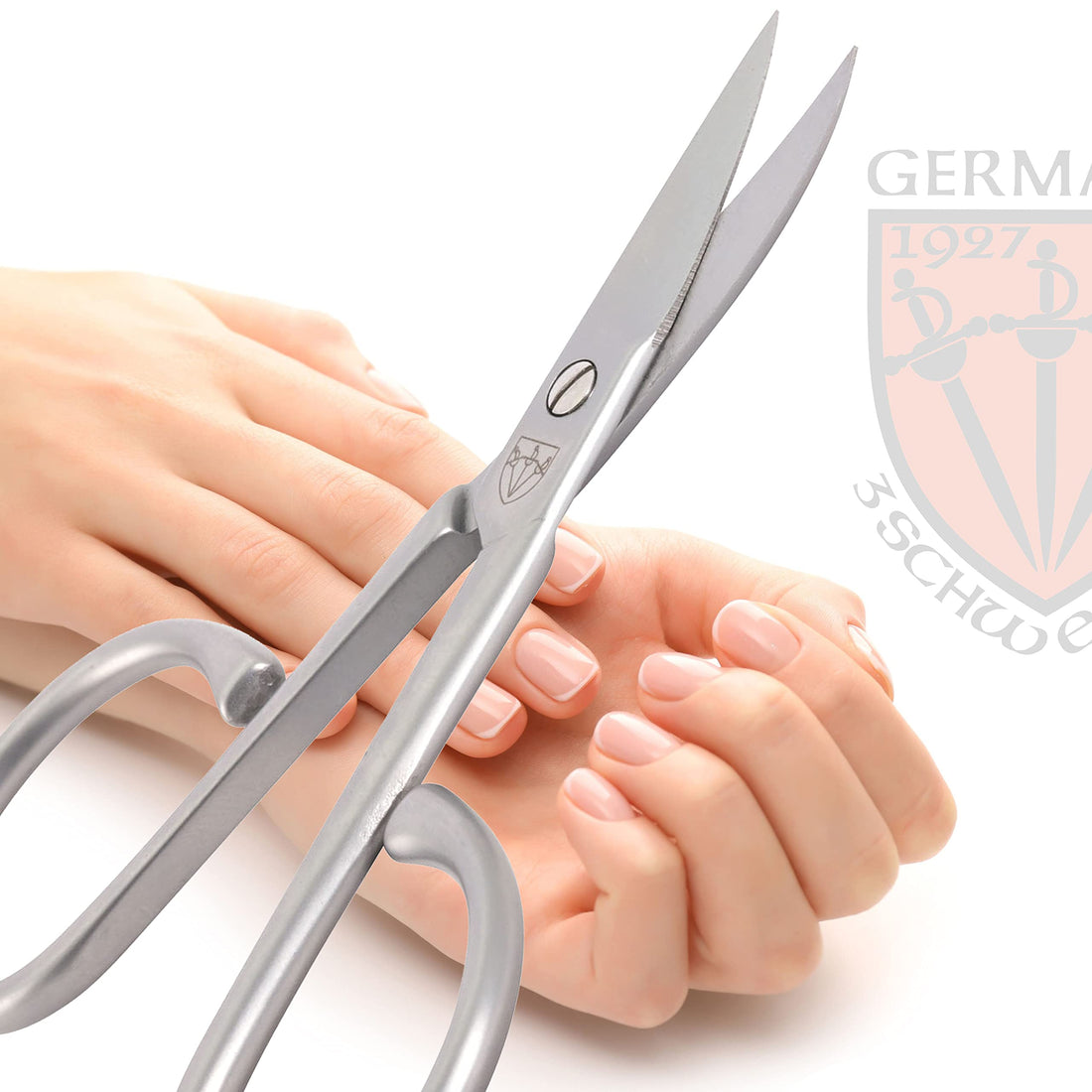 3 Swords Germany - brand quality 3 piece stainless steel INOX manicure pedicure grooming kit set for professional finger & toe nail care scissors file tweezers genuine leather case in gift box (03881)