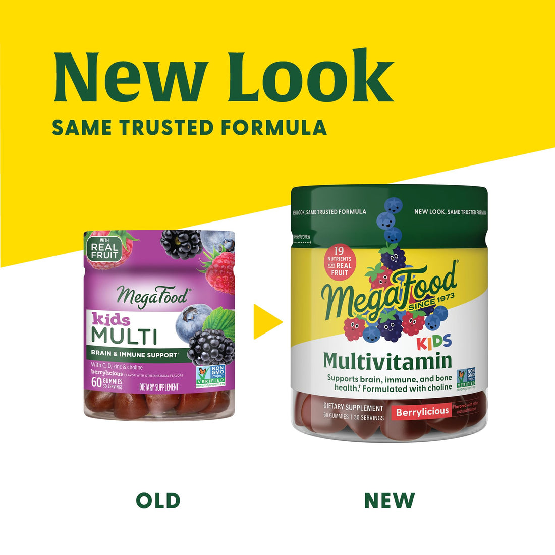 MegaFood Kids Multivitamin Gummies - Kids Vitamins - Age 4+ with Vitamin C, Vitamin D, Zinc, Choline, and Real Fruit - Brain & Immune Support - Berrylicious Flavor - 60 Gummies (30 Servings)
