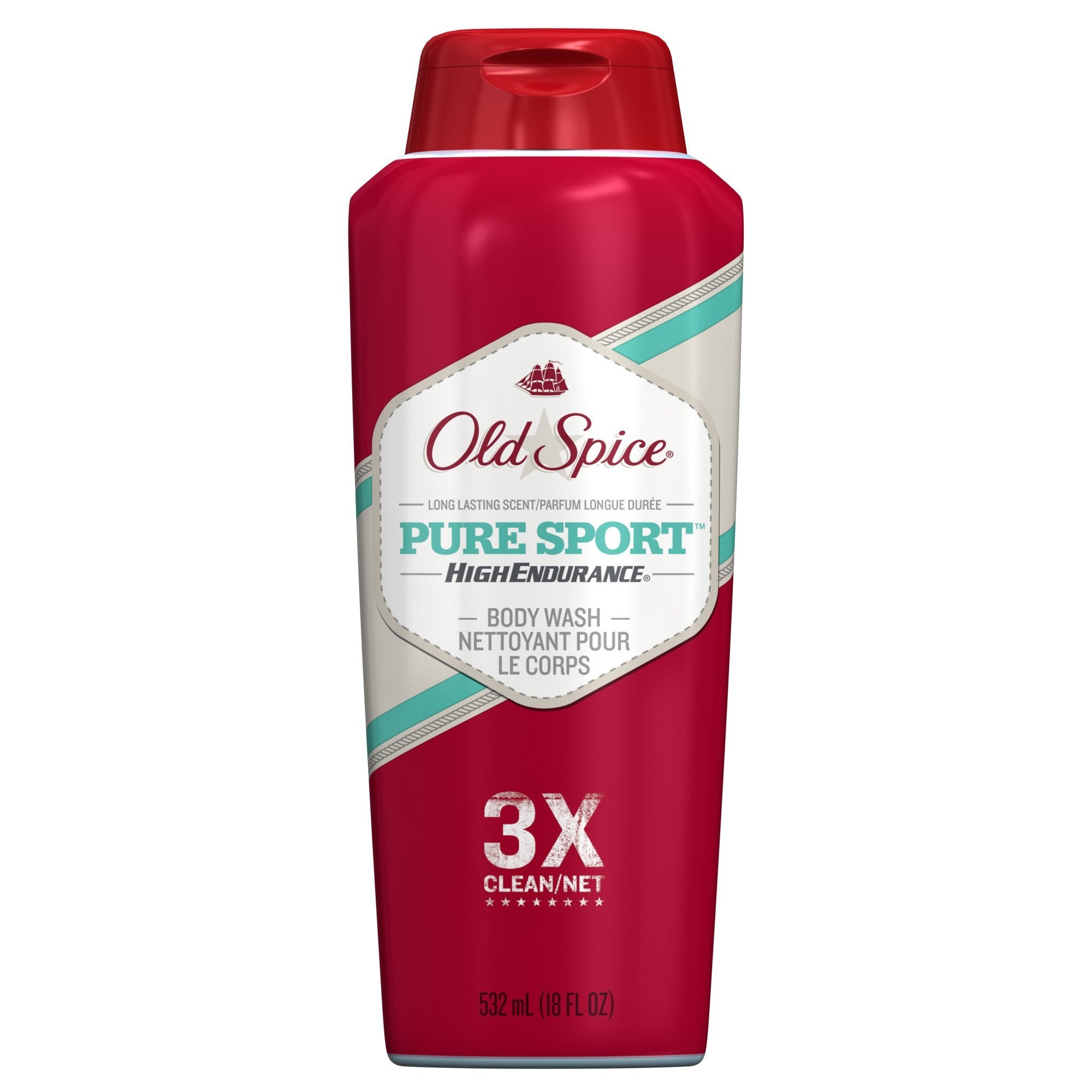 Old Spice High Endurance Pure Sport Scent Men's Body Wash 18 Fl Oz (Pack of 2)
