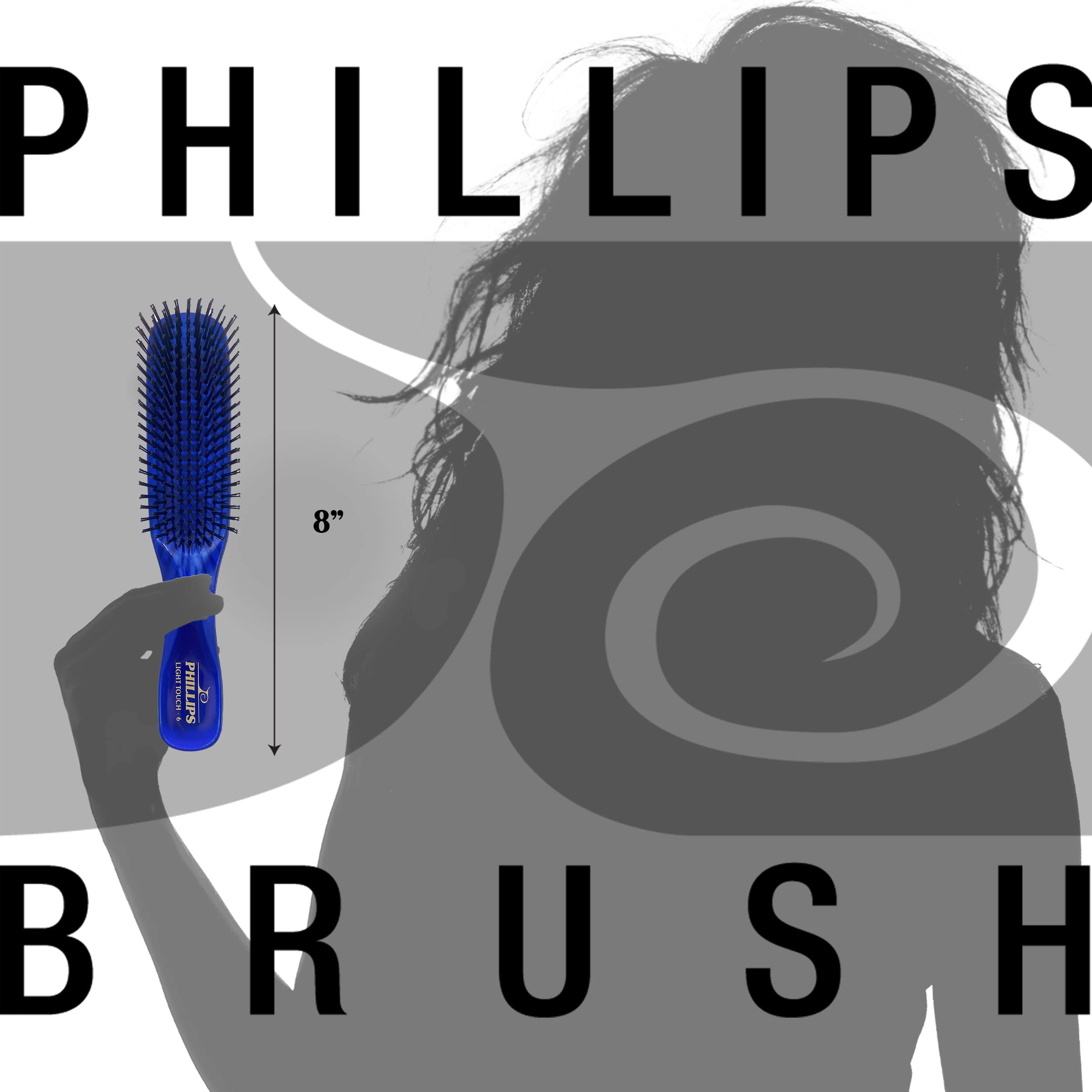 Phillips Brush Sapphire Light Touch 6 Hair Brush - Part of the Gem Collection (Purse sized)