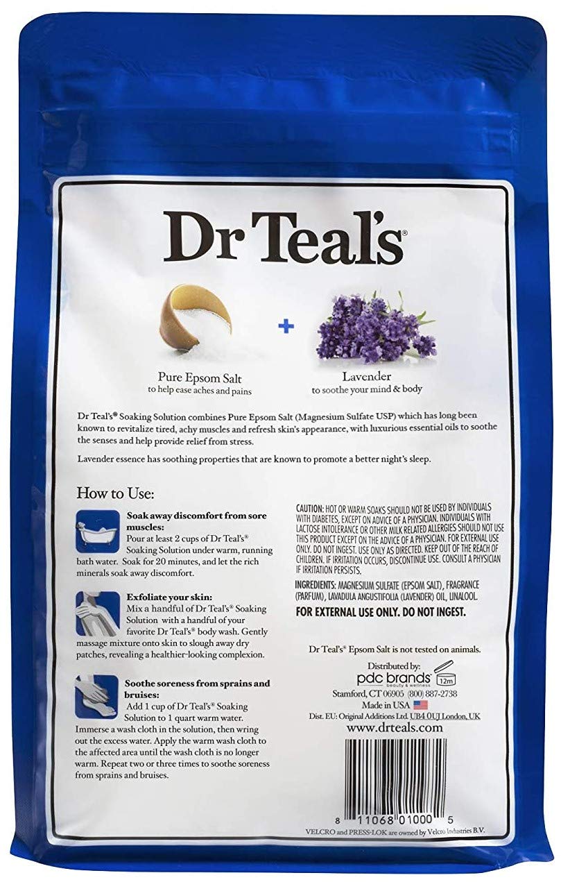 Dr Teal's Epsom Salt, Eucalyptus and Lavender, 2 Count