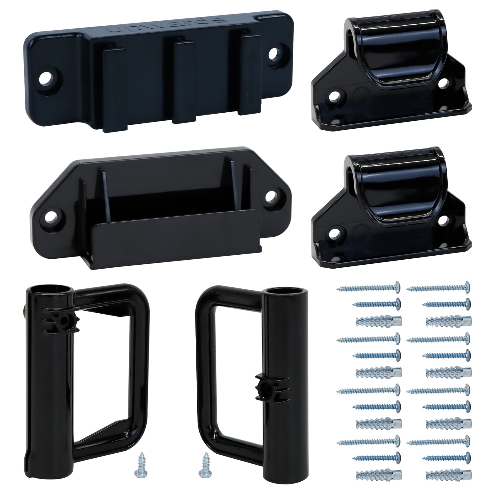 KISKIZ Retractable Baby Gate Replacement Parts (Black) Hardware Full Set Wall Mounting Accessories with Brackets Anchors and Screws