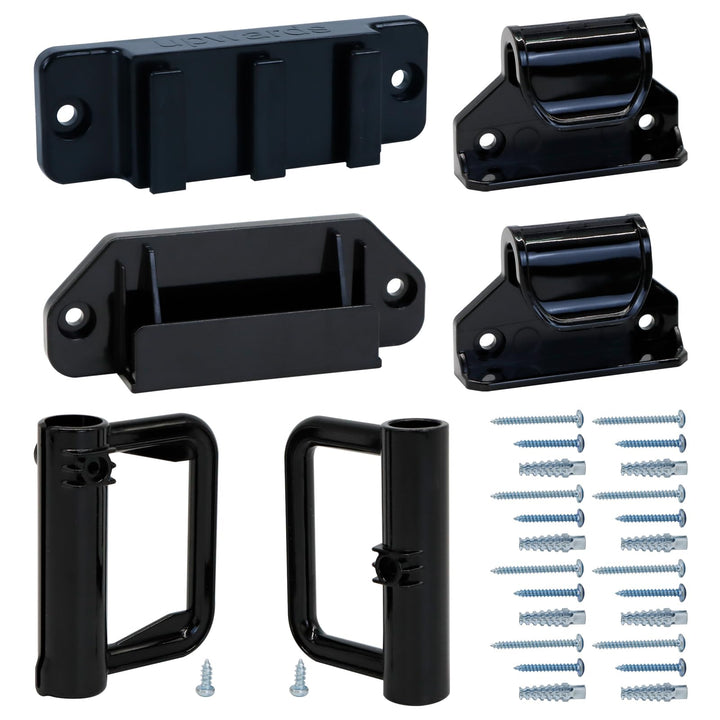 KISKIZ Retractable Baby Gate Replacement Parts (Black) Hardware Full Set Wall Mounting Accessories with Brackets Anchors and Screws