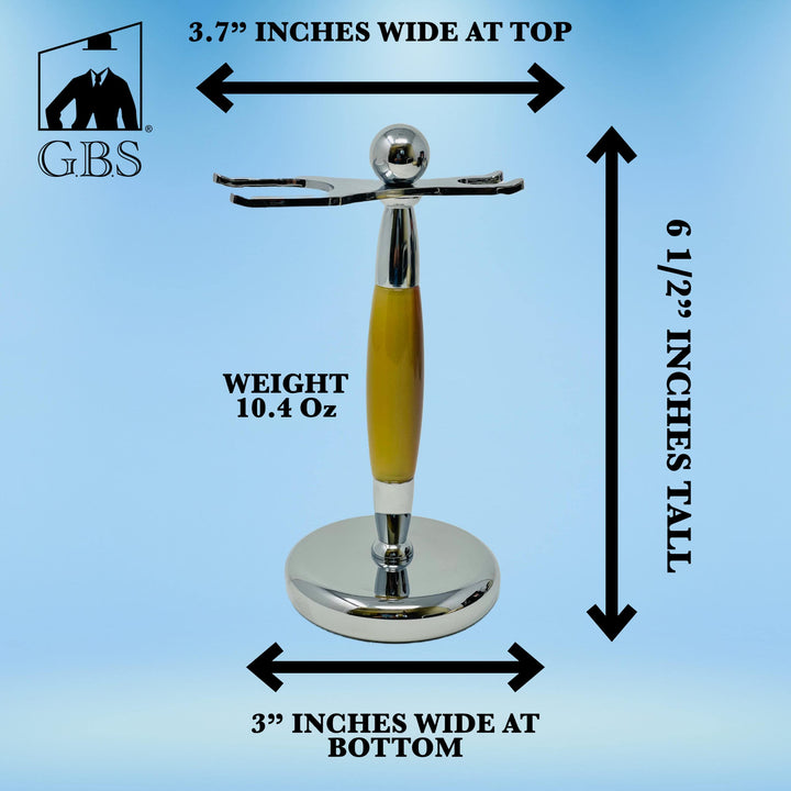 GBS Brush and Razor Chrome Stand with Horn Accents