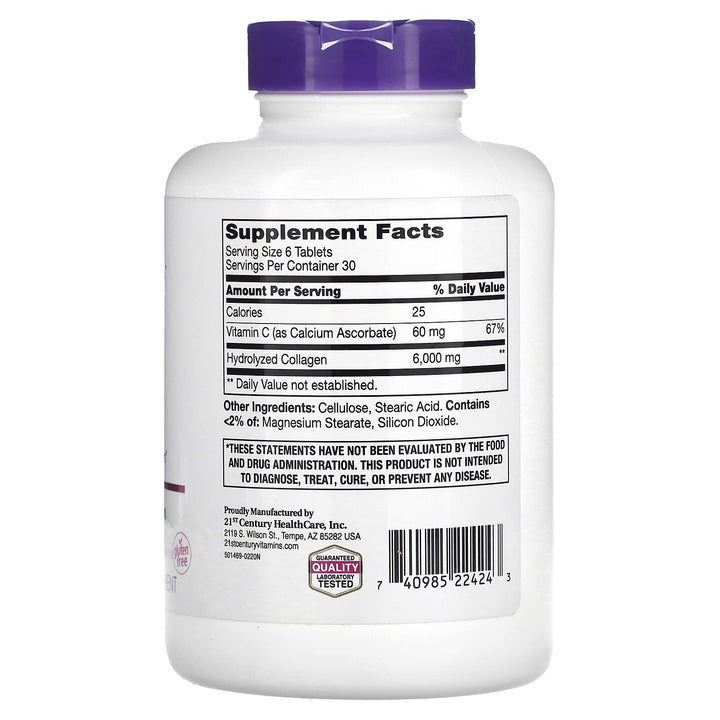 21st Century Super Collagen Plus Vitamin C Tablets, 180 Count