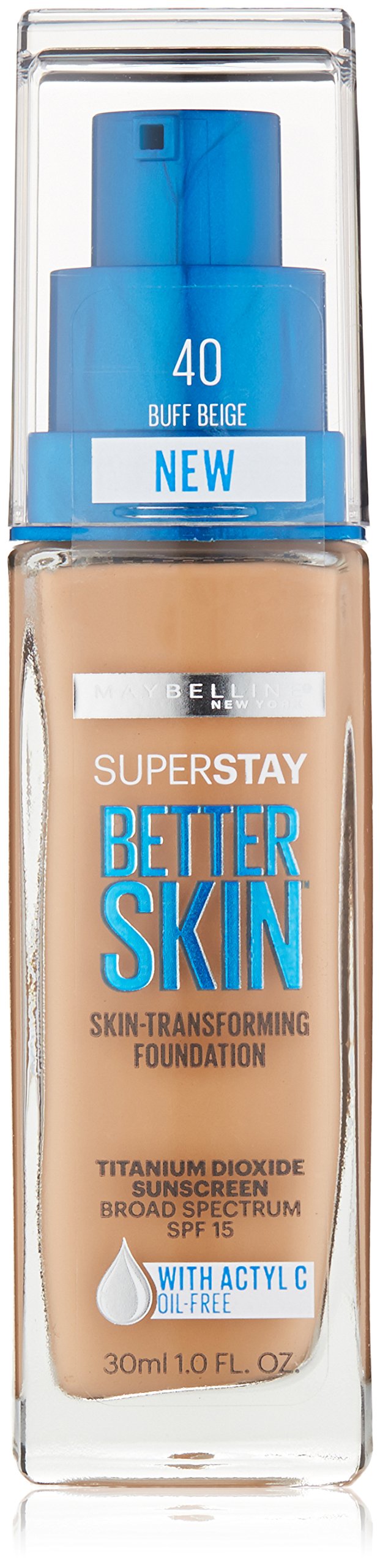 Maybelline New York Superstay Better Skin Foundation, Buff Beige, 1 Fluid Ounce