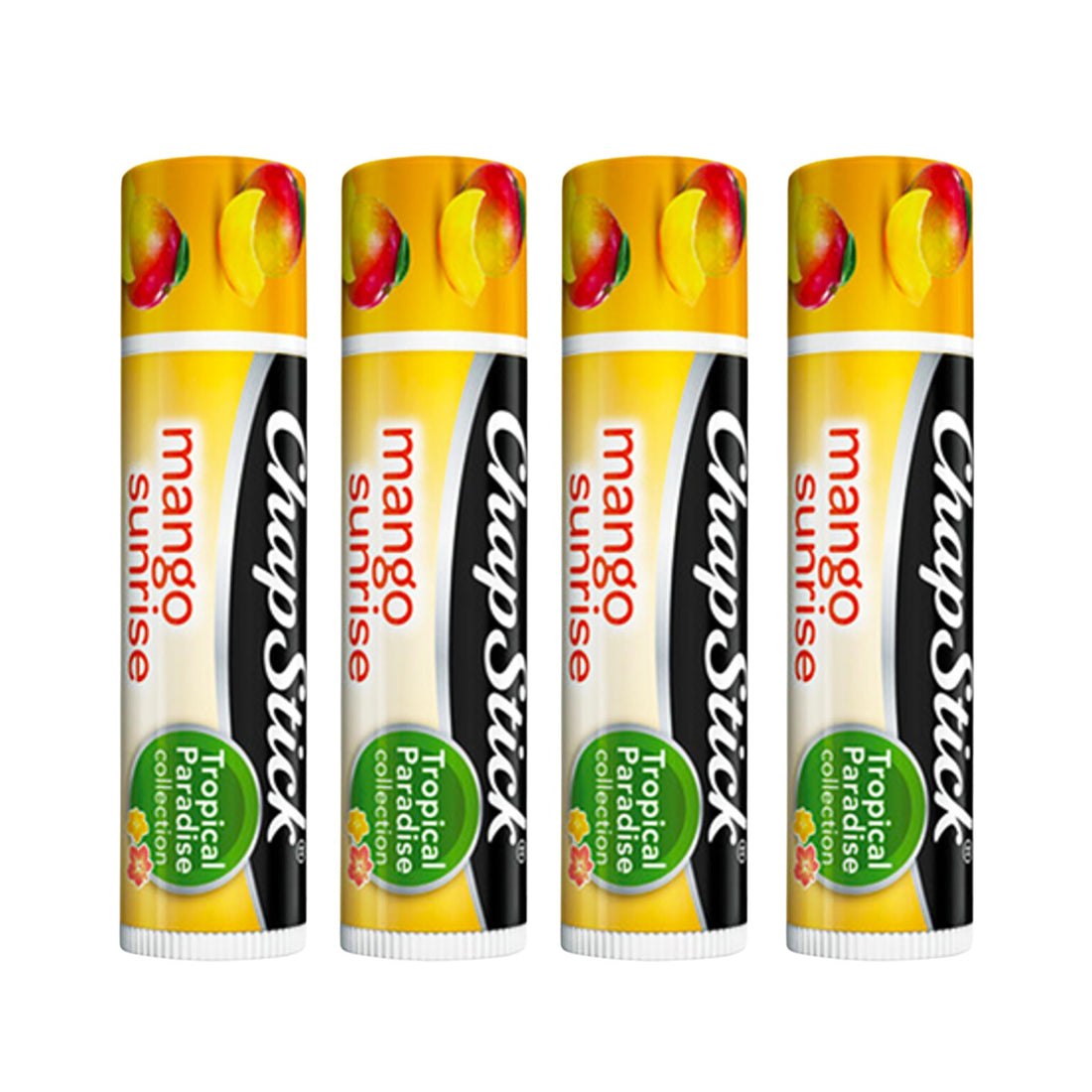 TINY SEED Gift Bundle: Mango Chapstick 4-Pack. Includes Bonus Lip Balm Holder Keychain (Pink). Limited Edition Flavor from the Chapstick Tropical Paradise Collection