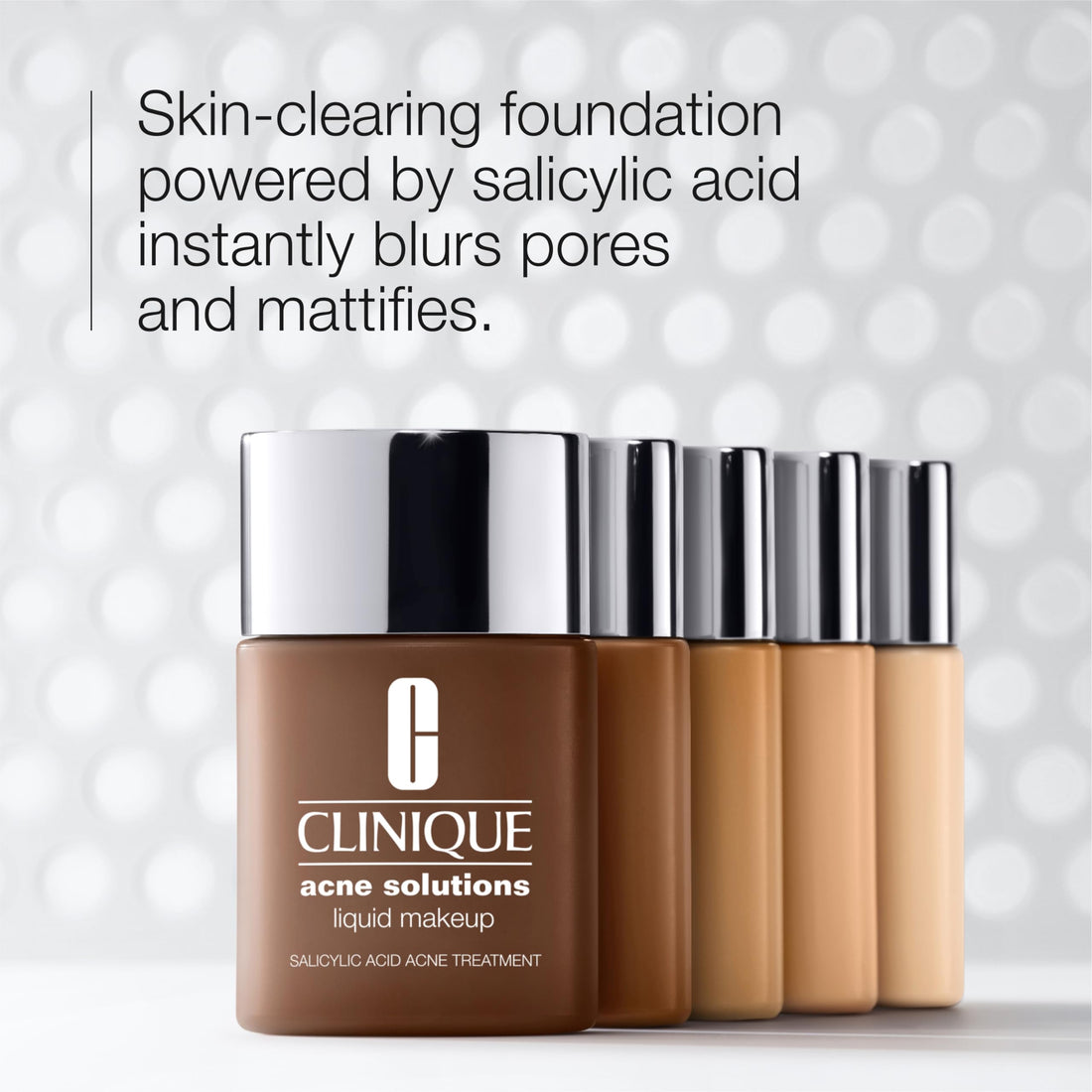 Clinique Acne Solutions Liquid Foundation Makeup With Salicylic Acid For Dry Combination to Oily Skin Types | Medium Coverage, Natural Matte Finish, Neutral, 1.0 Fl Oz