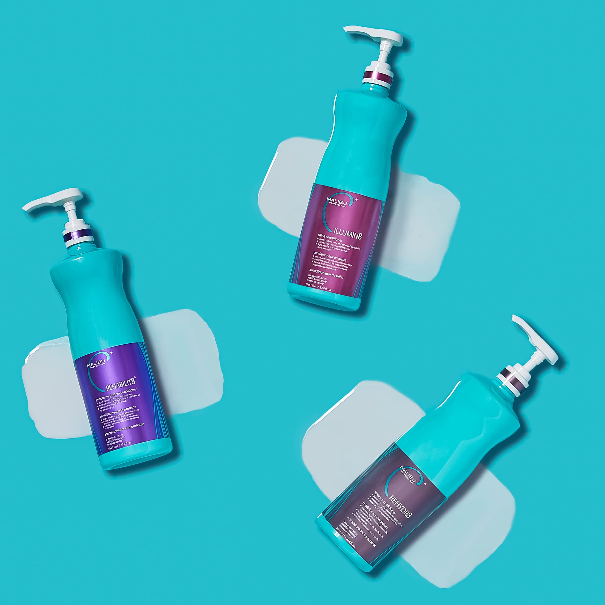 Malibu C REHABILIT8 Smoothing Protein Conditioner (1 Packet) - Replenishes Hair Protein & Amino Acids to Prevent Breakage - Hydrating Conditioner for Damaged Hair