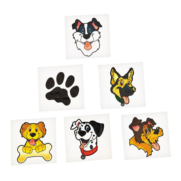 Puppy Dog Party Favor Childrens Temporary Tattoos 72 Pcs
