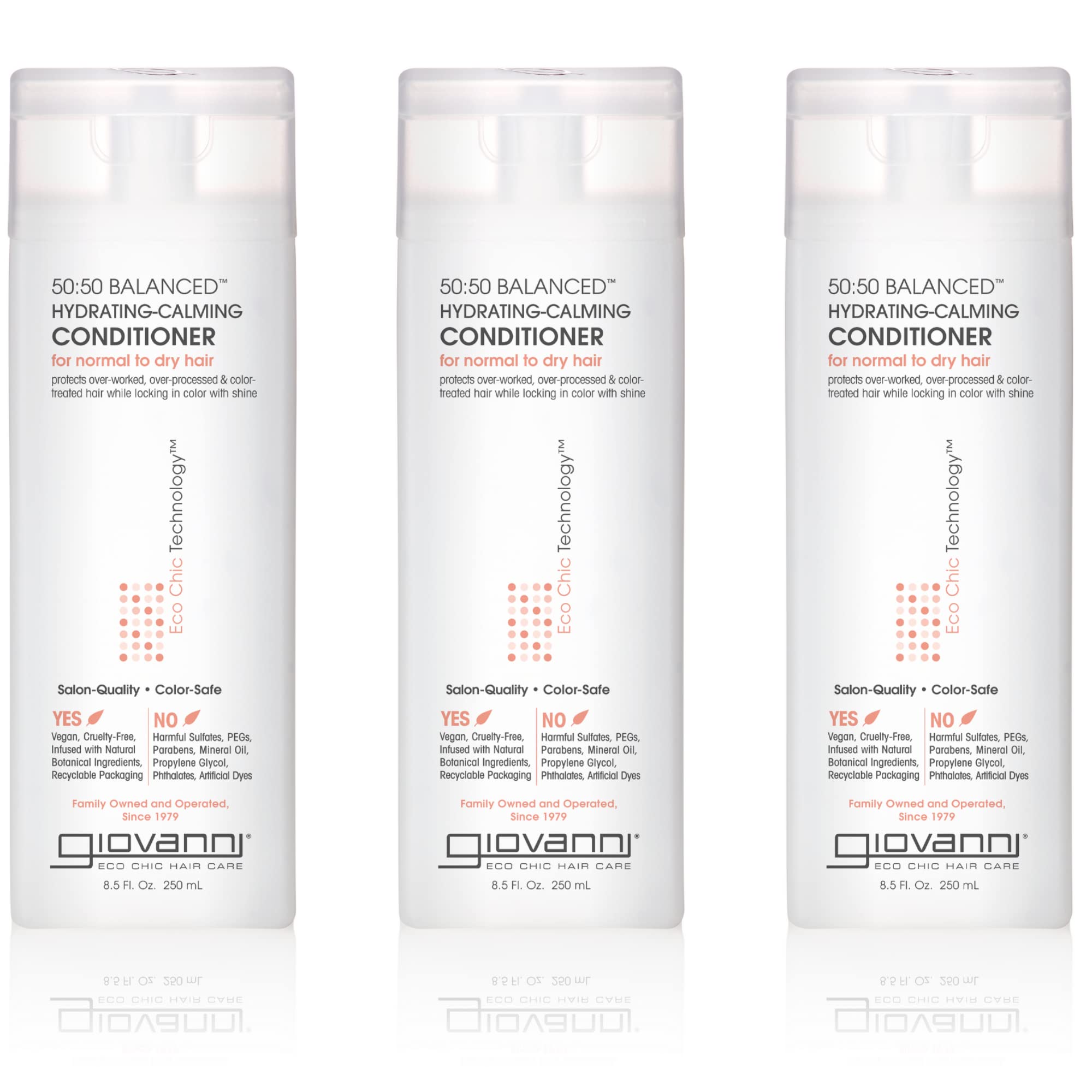 Giovanni 50:50 Balanced Hydrating-Calming Conditioner Normal to Dry Hair 8.5-Ounce Containers (Pack of 3)