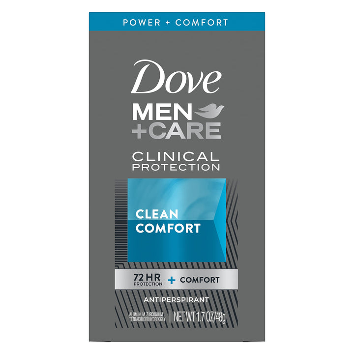 Dove Men+Care Clinical Protection Antiperspirant 72 hour sweat and odor protection Clean Comfort Antiperspirant for men formulated with Triple Action Moisturizer 1.7 oz, Pack of 3