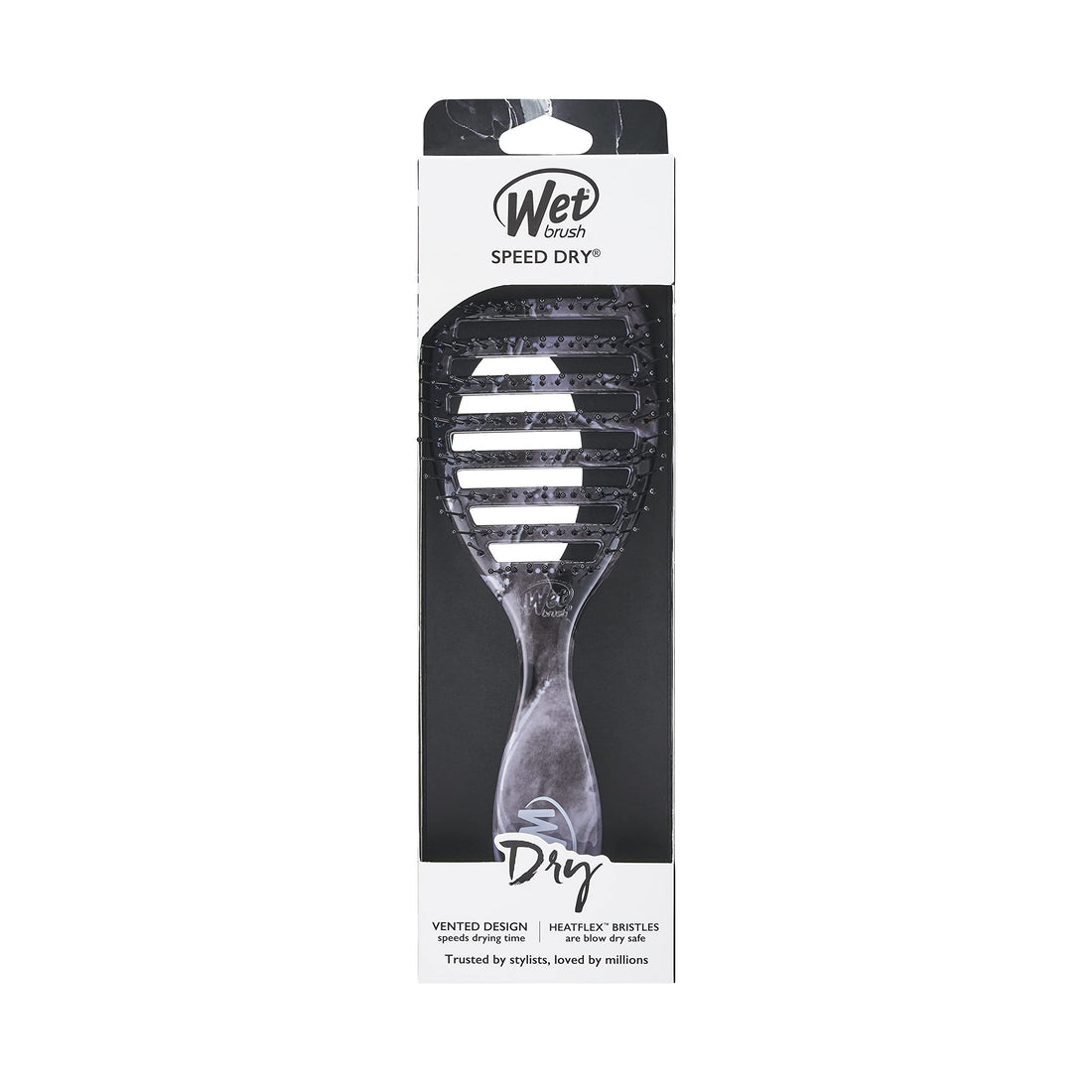 Wet Brush Speed Dry Hair Brush - Metallic Marble, Onyx - Vented Design and Ultra Soft HeatFlex Bristles Are Blow Dry Safe With Ergonomic Handle Manages Tangle and Uncontrollable Hair - Pain-Free